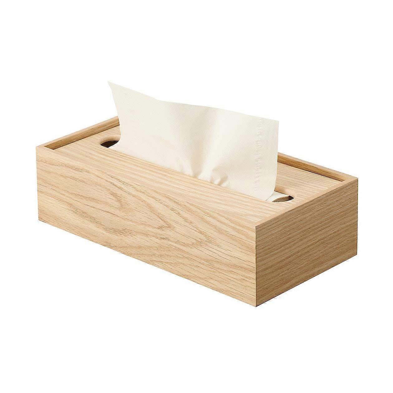 Wooden tissue box cover, suitable for home decoration, W26.5 x D13.5 x H7.2 cm