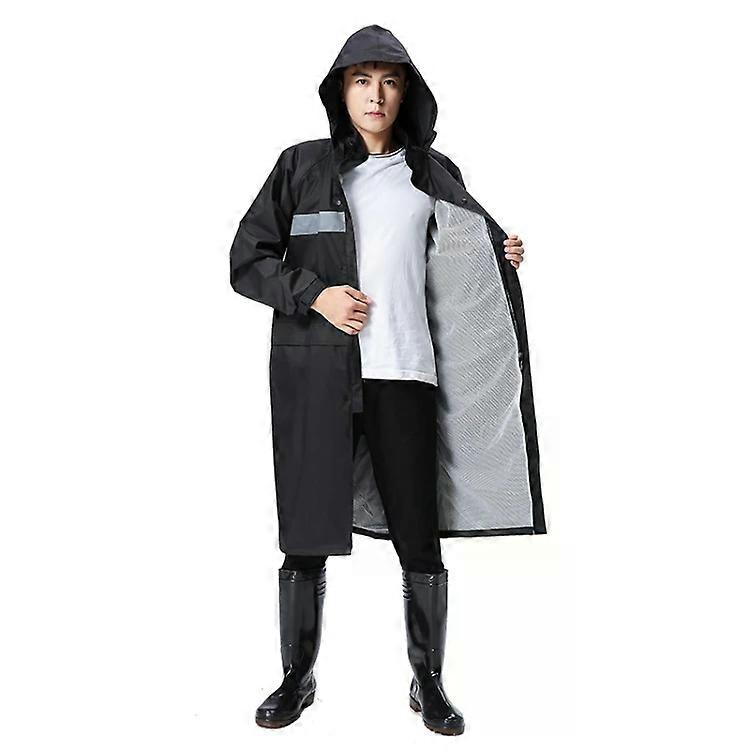 Siamese Raincoat-Reflective Outdoor Riding Raincoat for Adults,XXXXL Black Black