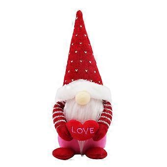 Valentines Day Gnomes Decors Stuffed Plush Dolls Love Heart Scandinavian Tomtes Elf Figure Table Ornament Wedding Gift