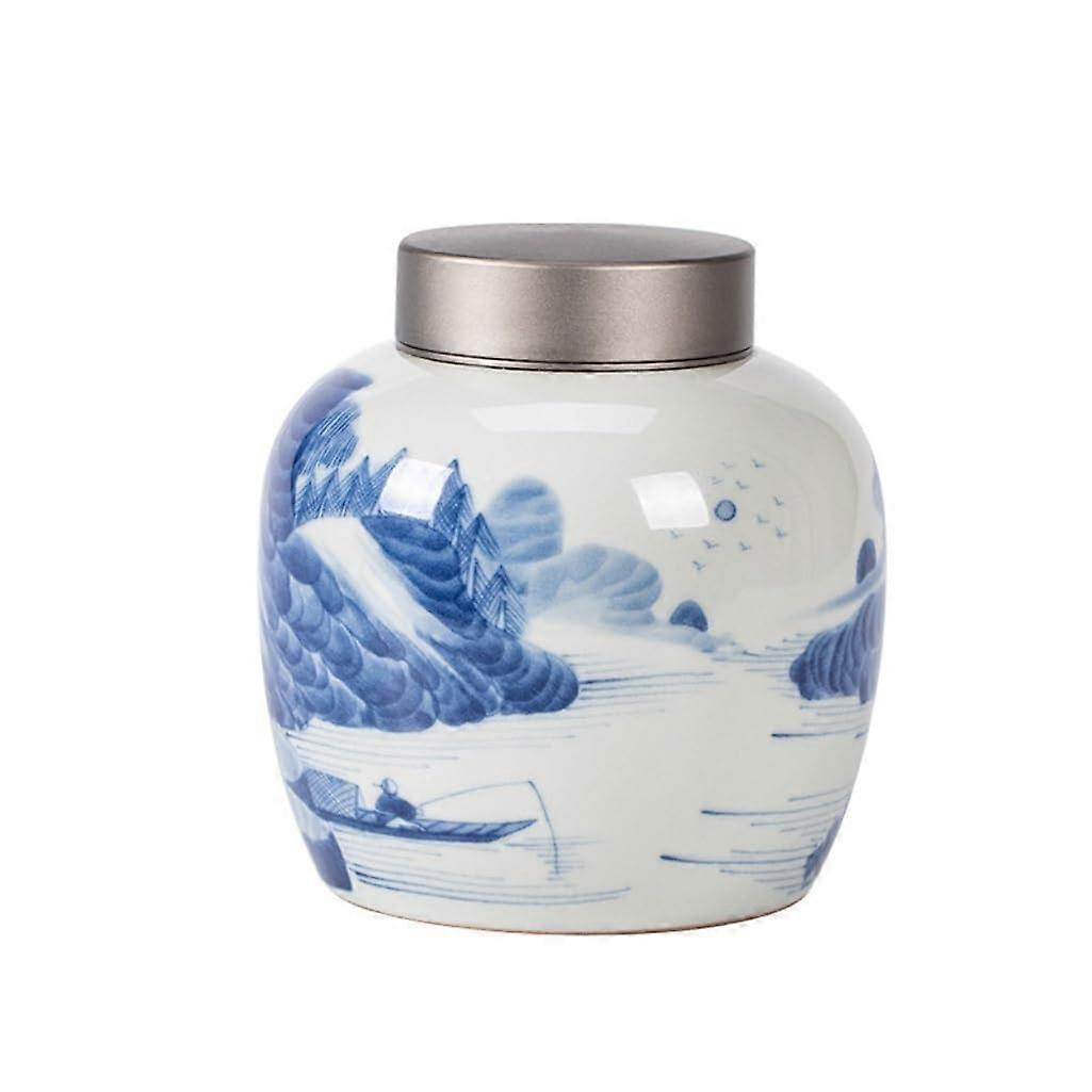 Creative Hand-Painted Ceramic Tea Canister for Food Storage, Single Size, Decorative Kitchen Storage, Unique Design