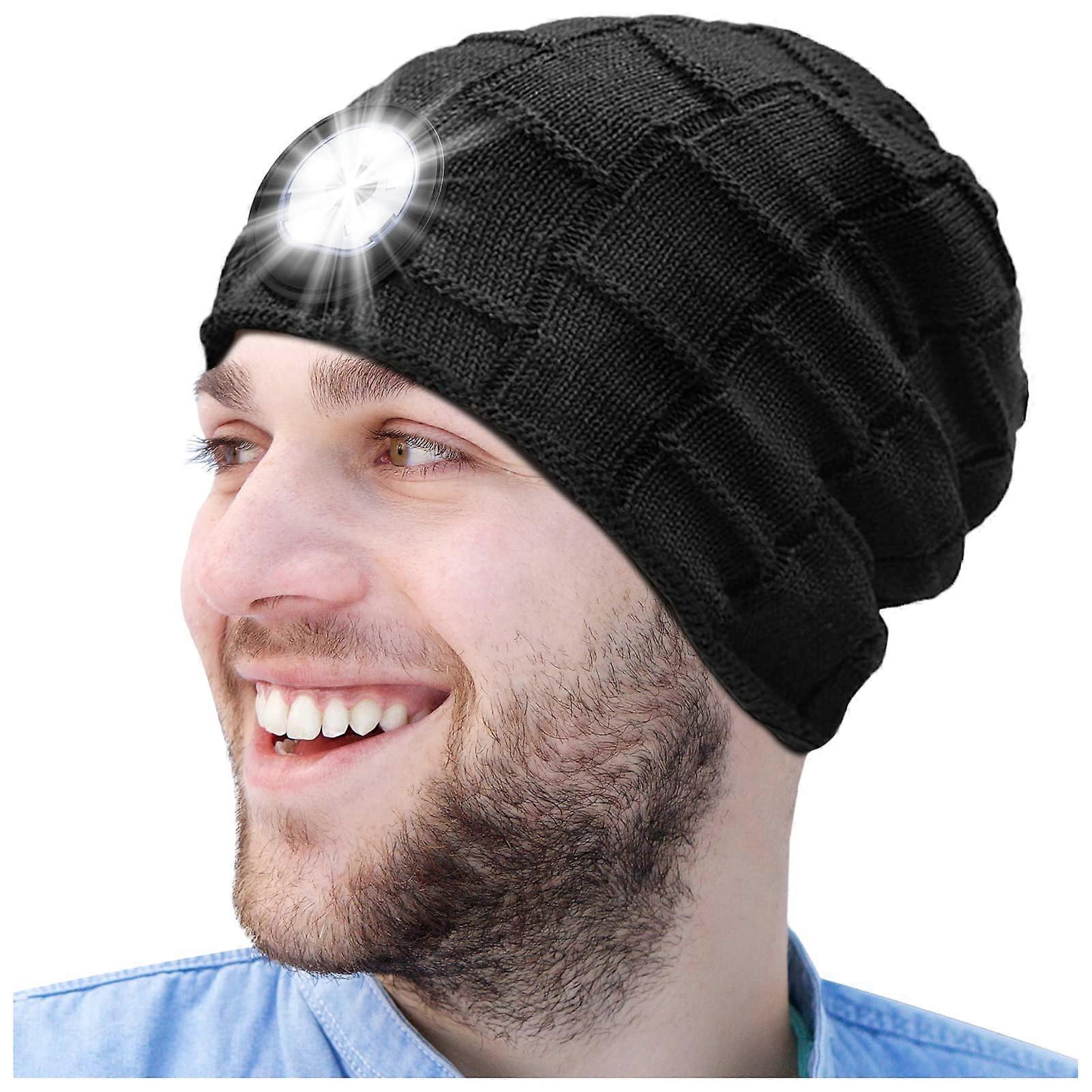 LED Beanie Hat with Light for Running and Camping