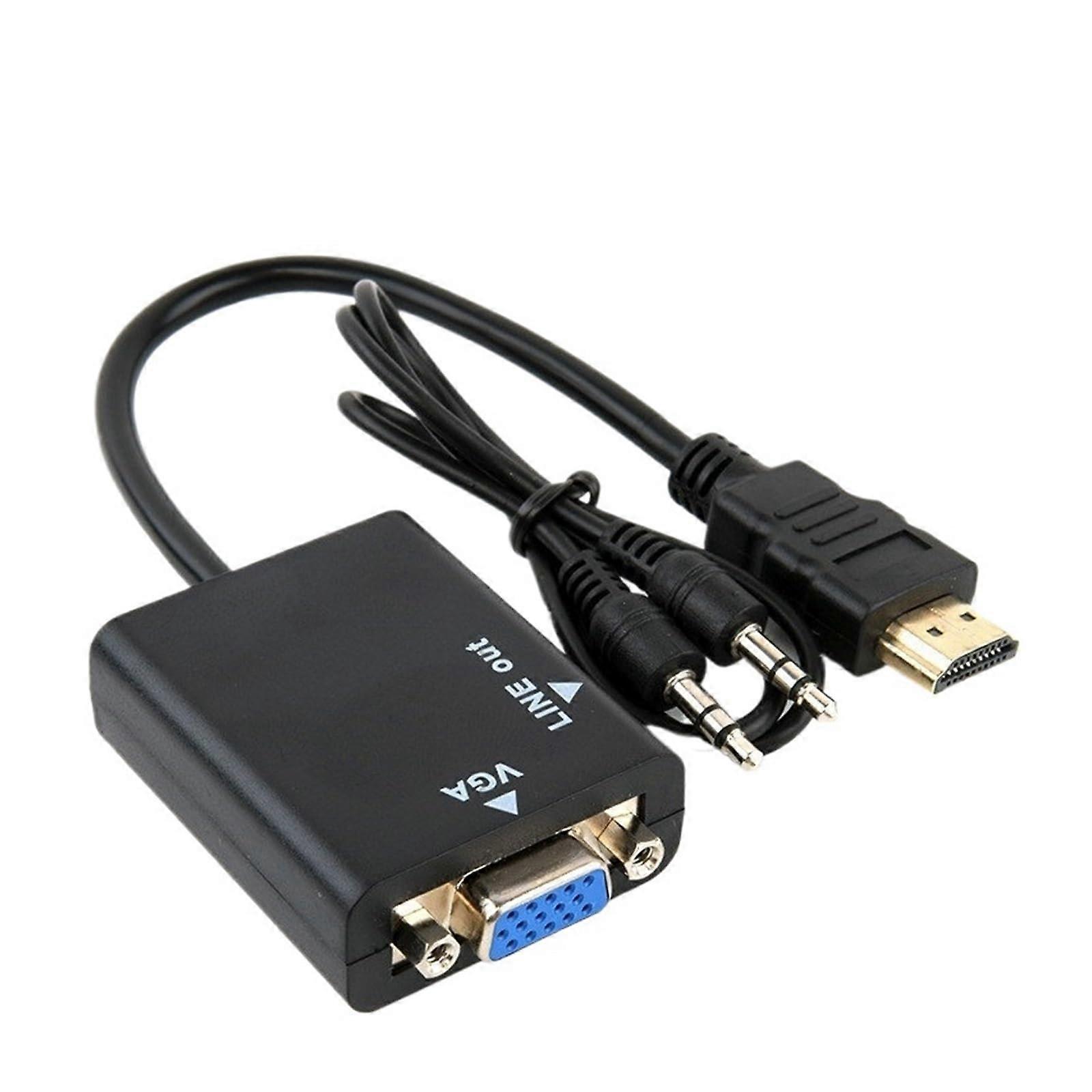 HDMI Male to VGA Adapter Cable with Audio Support for High-Definition Computer and Mobile Phone to Monitor Connection