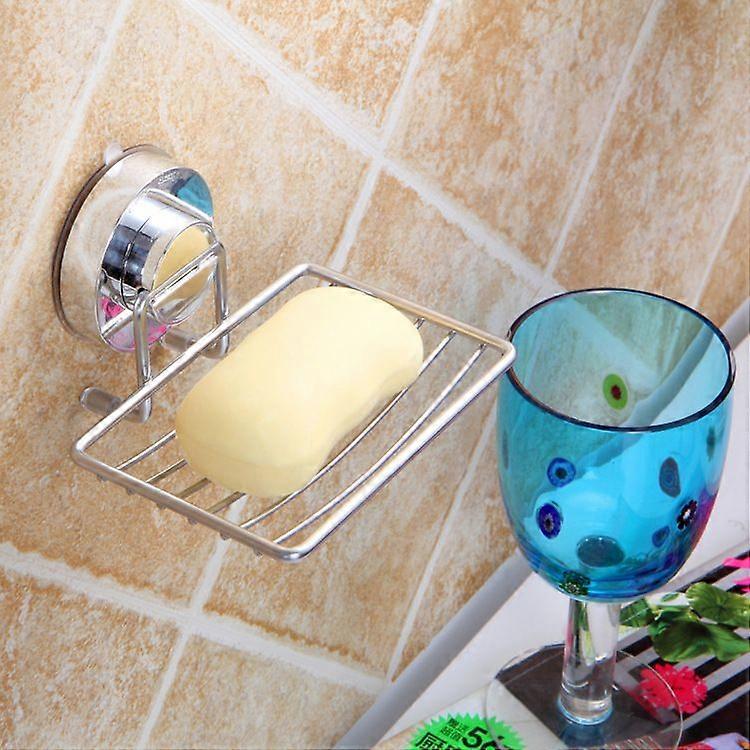 Stainless Steel Suction Cup Soap Rack, Bathroom Kitchen Drain Rack