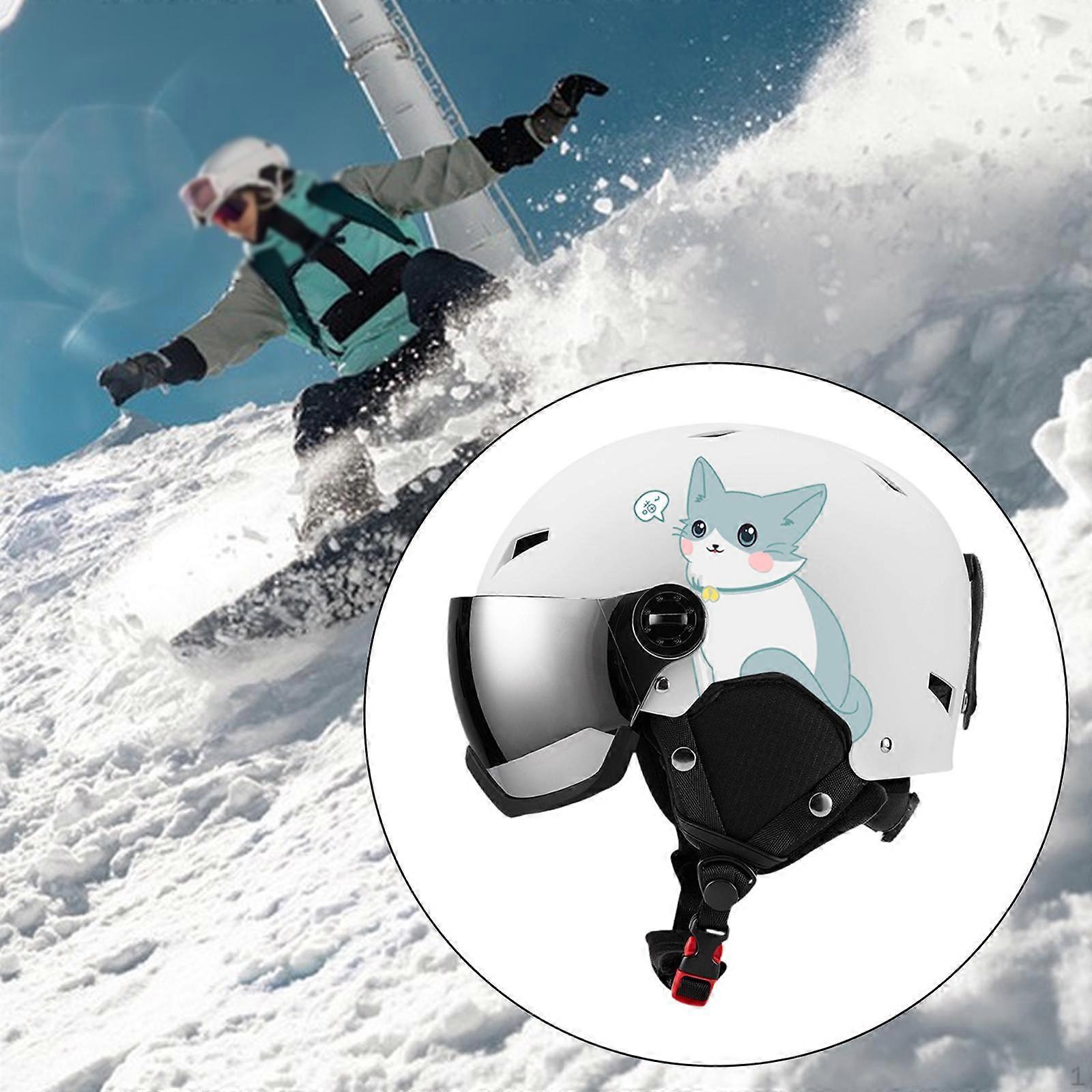 Ski Helmet Head Protection Thermal Easy to Carry Breathable Snow Goggles Sports Visor for