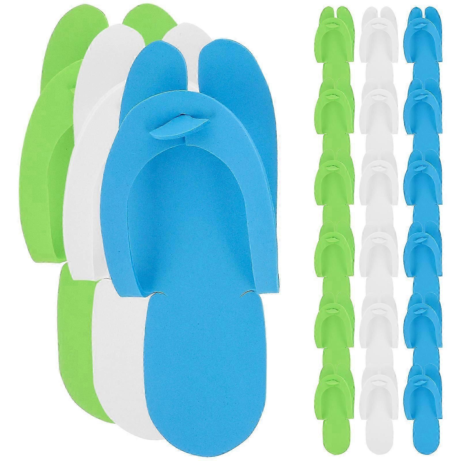 24 Pair Unisex Disposable Slipper Folding EVA Slippers Portable for Slippers Travel Hotel (3mm Mixed Color)