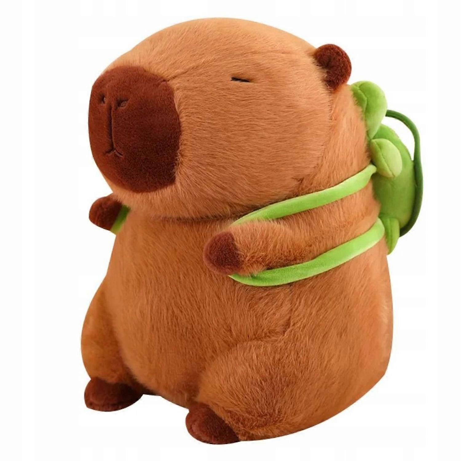 Plush Capybara Toy With Backpack With Plush Turtle, Gift