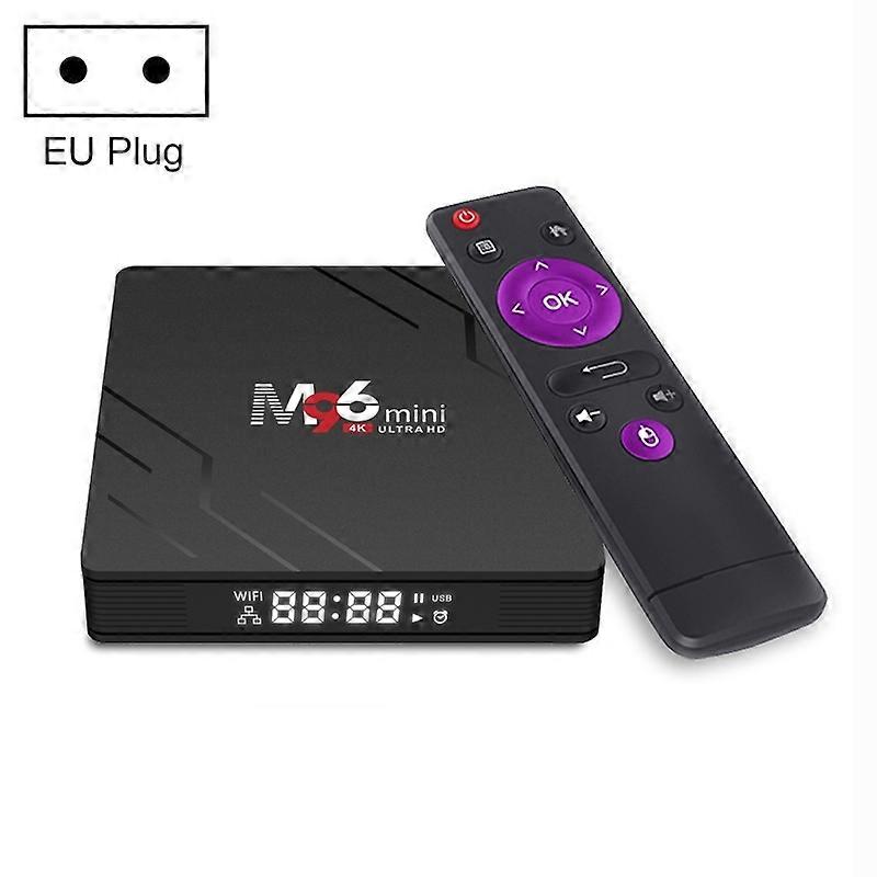 M96mini 4K Smart TV BOX Lecteur multimédia Android 9.0 avec télécommande, RK3228A Quad-core, RAM : 2GB, ROM : 16GB, WiFi double bande, Prise AU