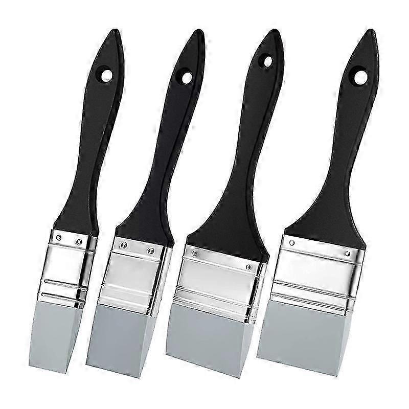 Silicone Paint Brushes Set for Resin Art, 4 Non-Stick Durable Color Shapers with Metal Handles (1, 1.5, 2, 2.5 Inch)