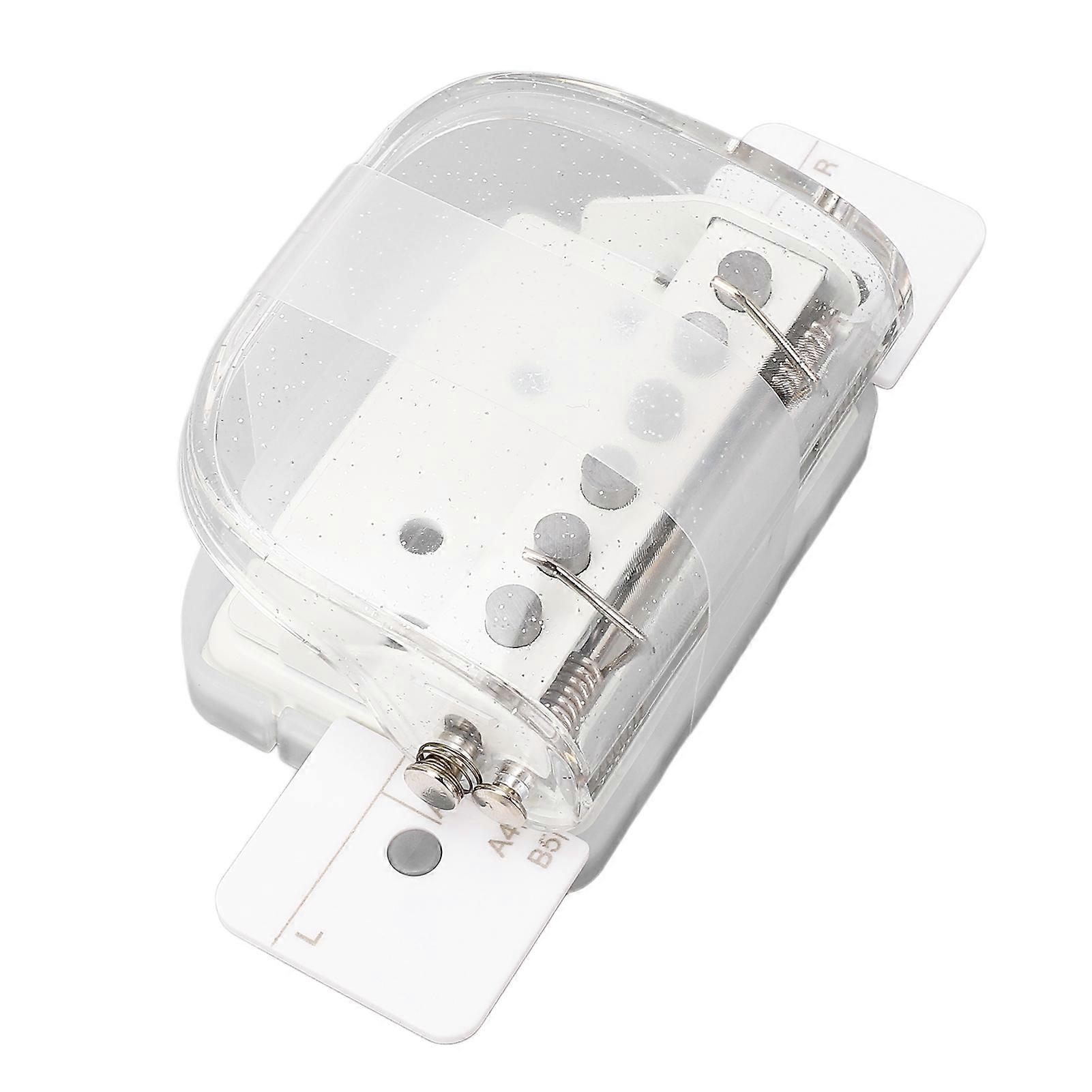 A4 B5 A5 Transparent Handheld Paper Puncher 5-Sheet 6x4x7cm White
