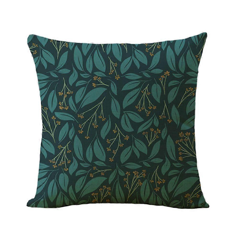 4pcs Linen Throw Pillowcases Simple Leaf