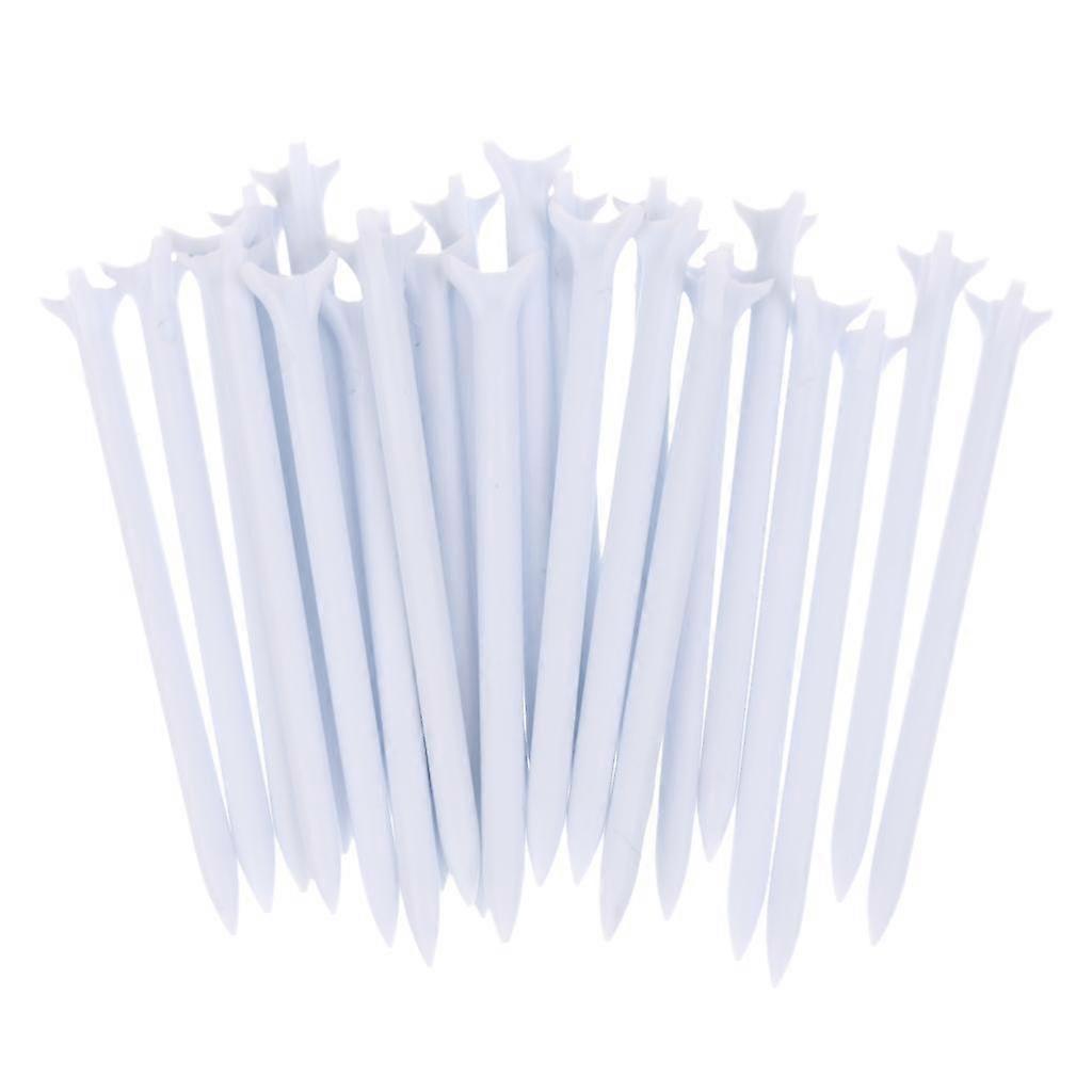 25 Pieces Durable 82mm Plastic Golf Tees Sets Golf Accessories White