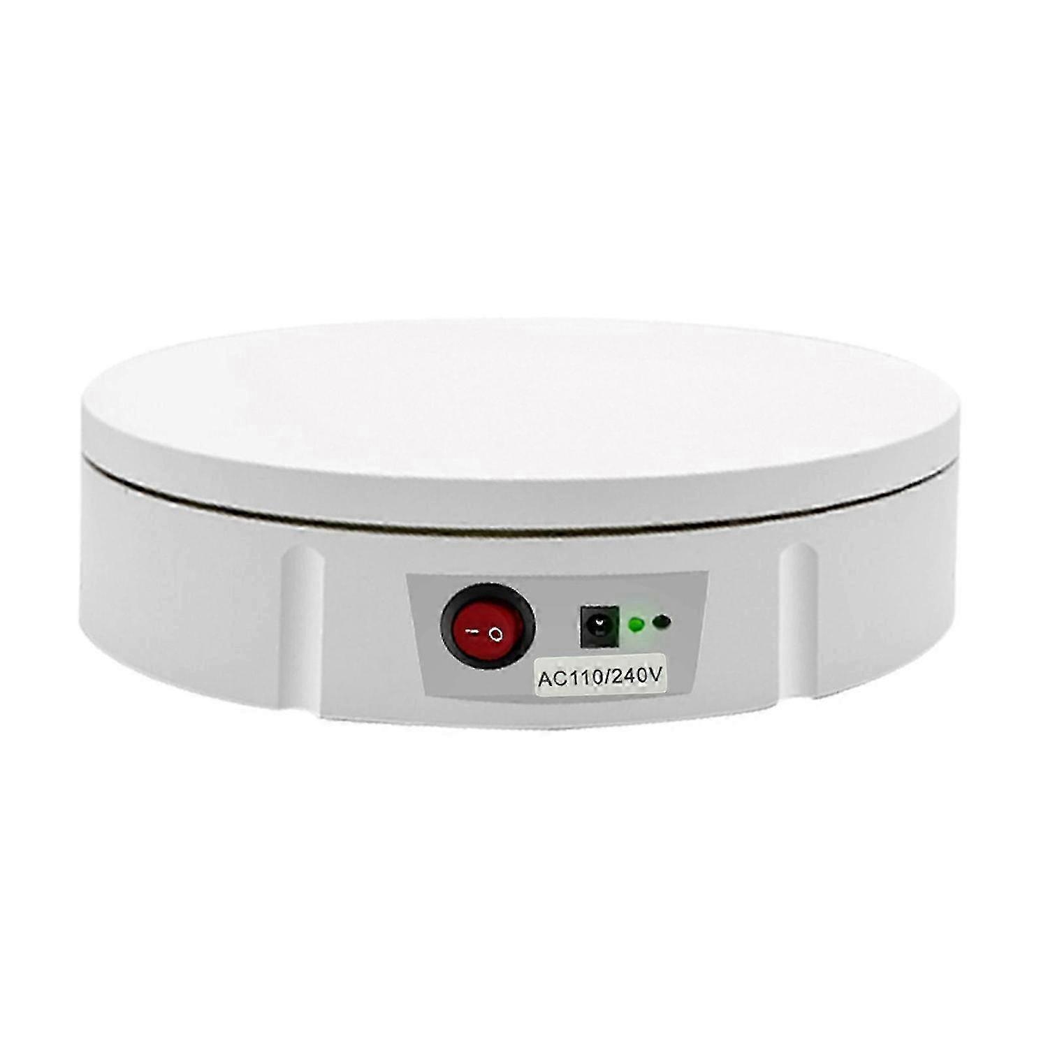 US Plug White Automatic Turntable Low Noise 10 Gear Remote Control Rotating Showcase for Photography