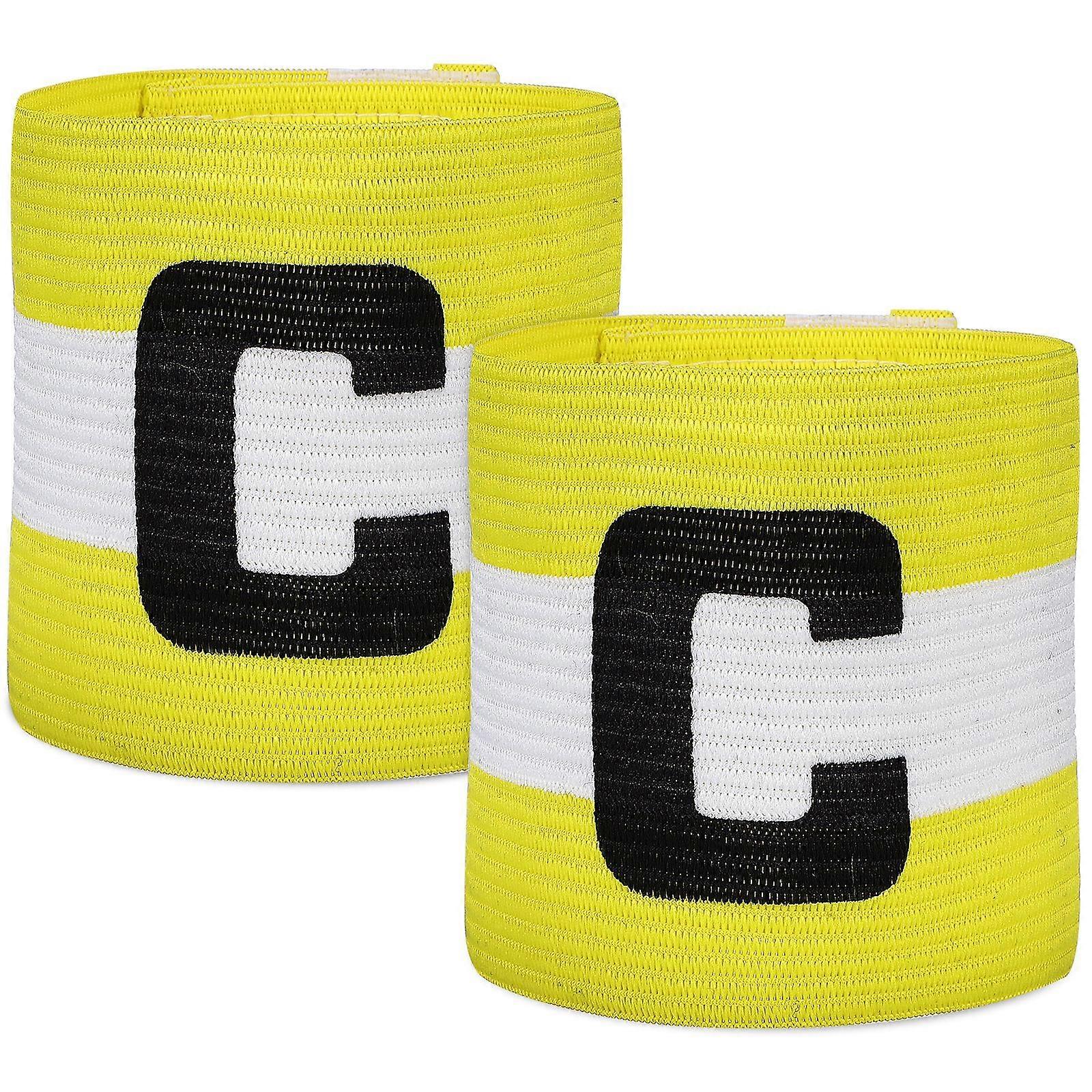 2stk Fodbold Kaptajn Armbånd Elastisk Sport Kaptajn C Arm Bind Fodboldspillere Bånd
