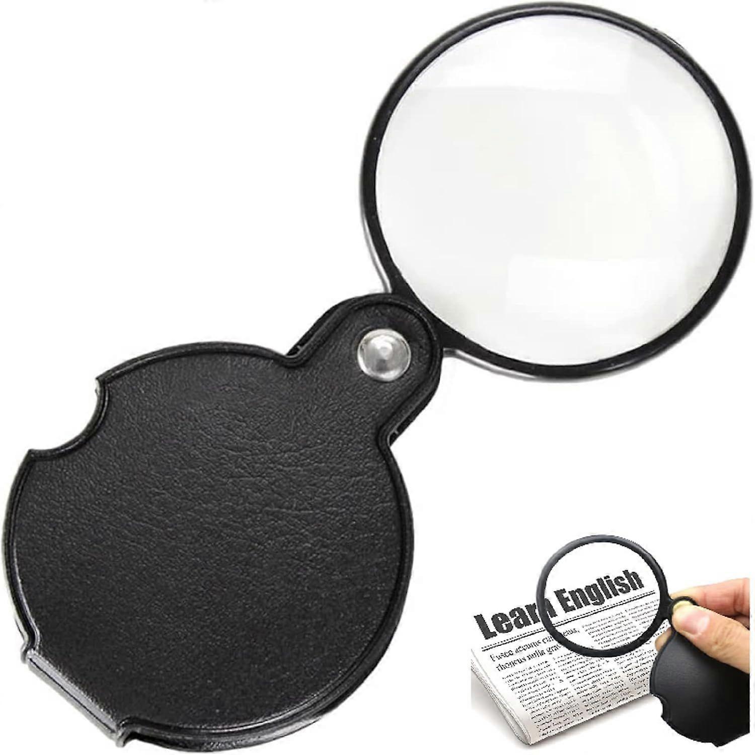 Pocket Magnifying Glass, Folding Magnifying Glass, Mini Folding Magnifying Glass, Foldable Pocket Magnifying Glass, Handheld Magnifying Glass, Reading