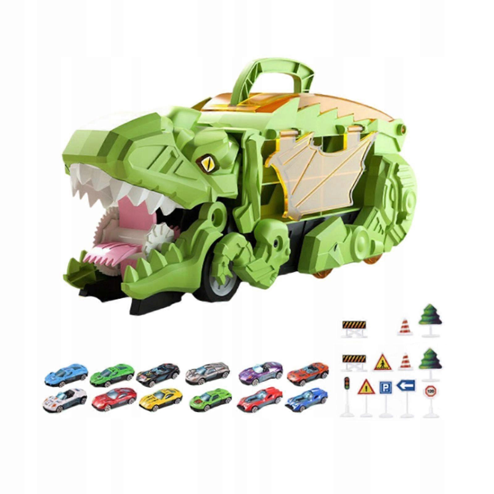 Transforming Dinosaur Car Toy Play Fun Novelty Portable Dinosaur Green