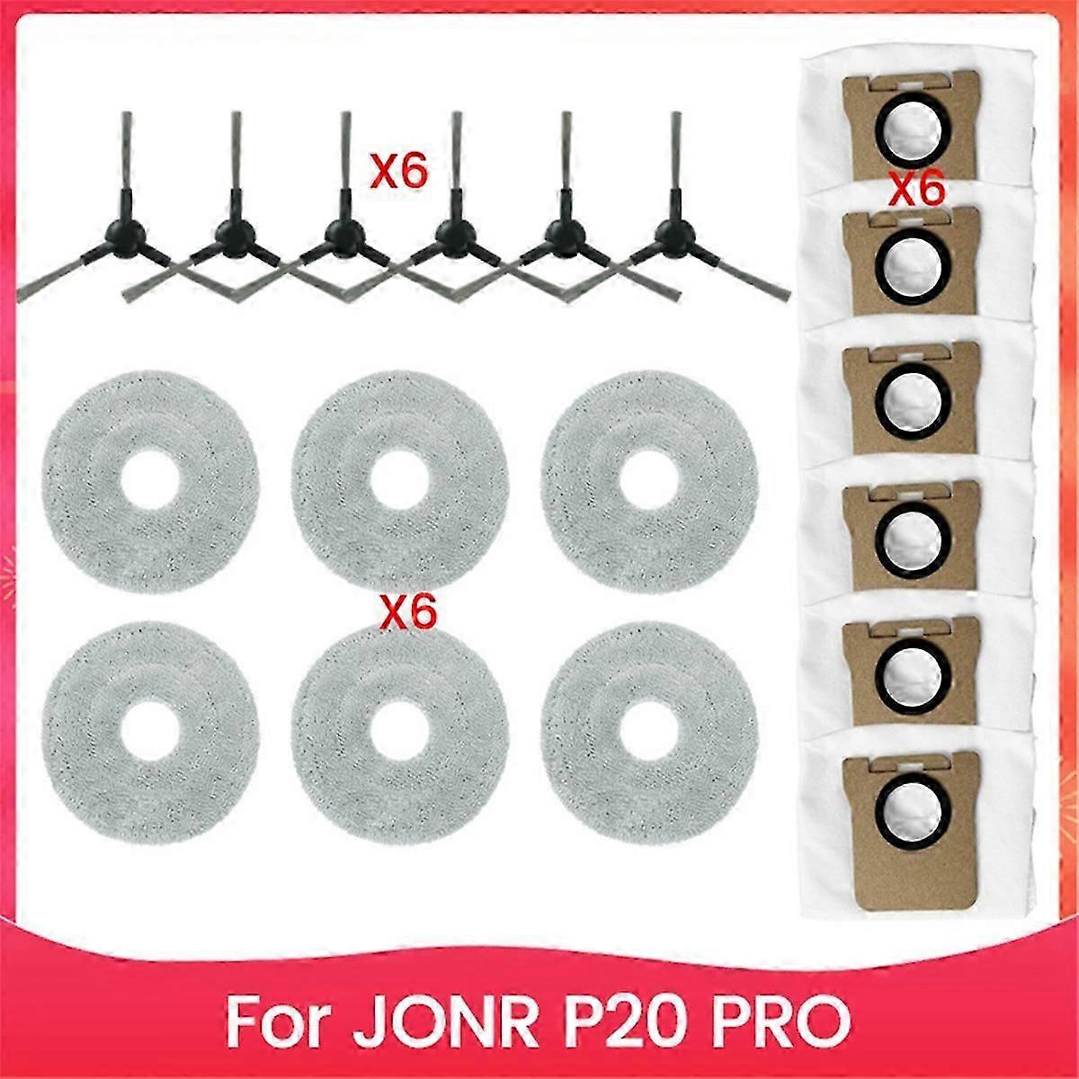 compatible with JONR P20 PRO Vacuum Side Brush & Mop Cloth Kit