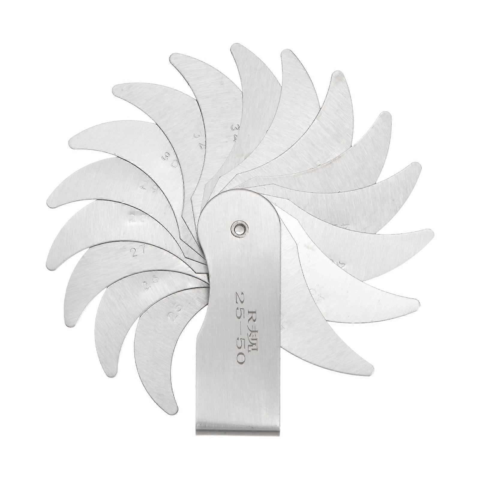 R2550 Radius Gauge Alloy Steel Radius Fillet Gauge Concave Convex Measuring Tool for Tool and Die Makers Check