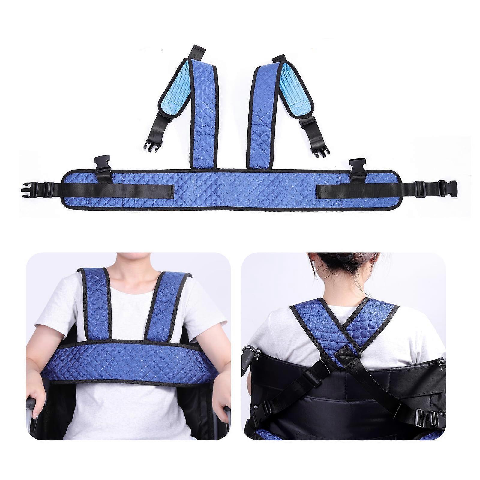 Adjustable Wheelchair Seat Belt, Restraint Belt with Buckle for Chest and Back, Universal Fit for Standard Wheelchairs