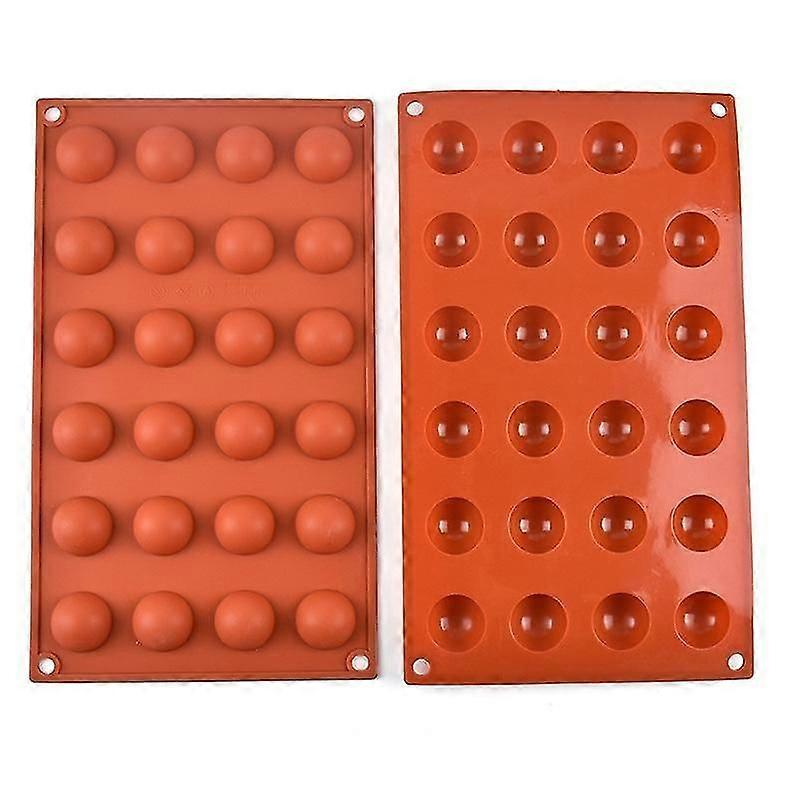24 Cavity Mini Semi-spherical Silicone Mold, 3 Molds for Making Chocolate, Cakes, Jelly, Dome Mousse