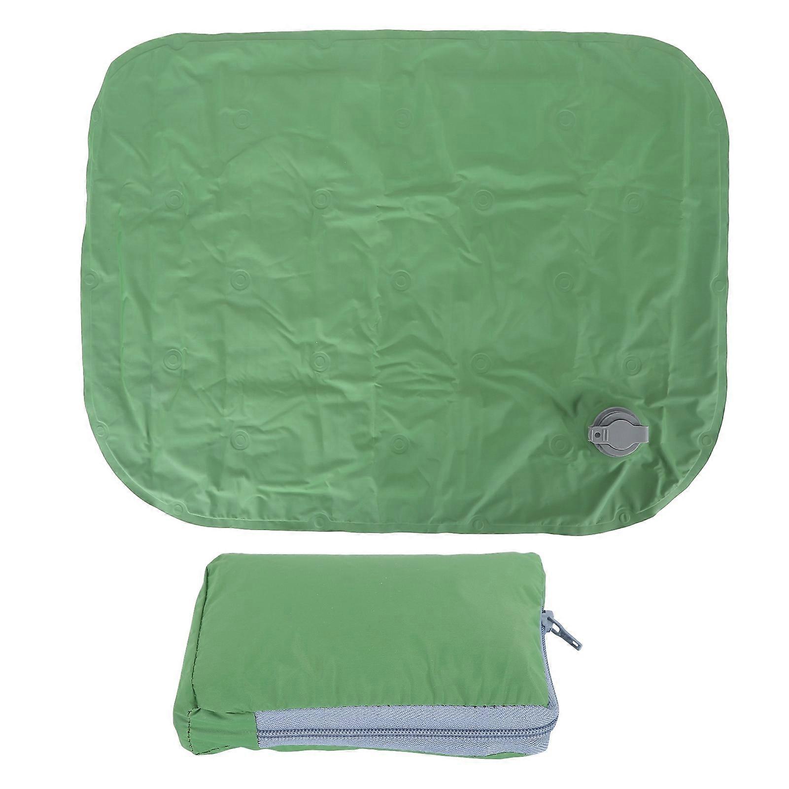 Outdoor Inflatable Cushion Lightweight Foldable Inflatable Sitting Pad Portable Soft Travel Cushion for Camping Hiking Climbing Green