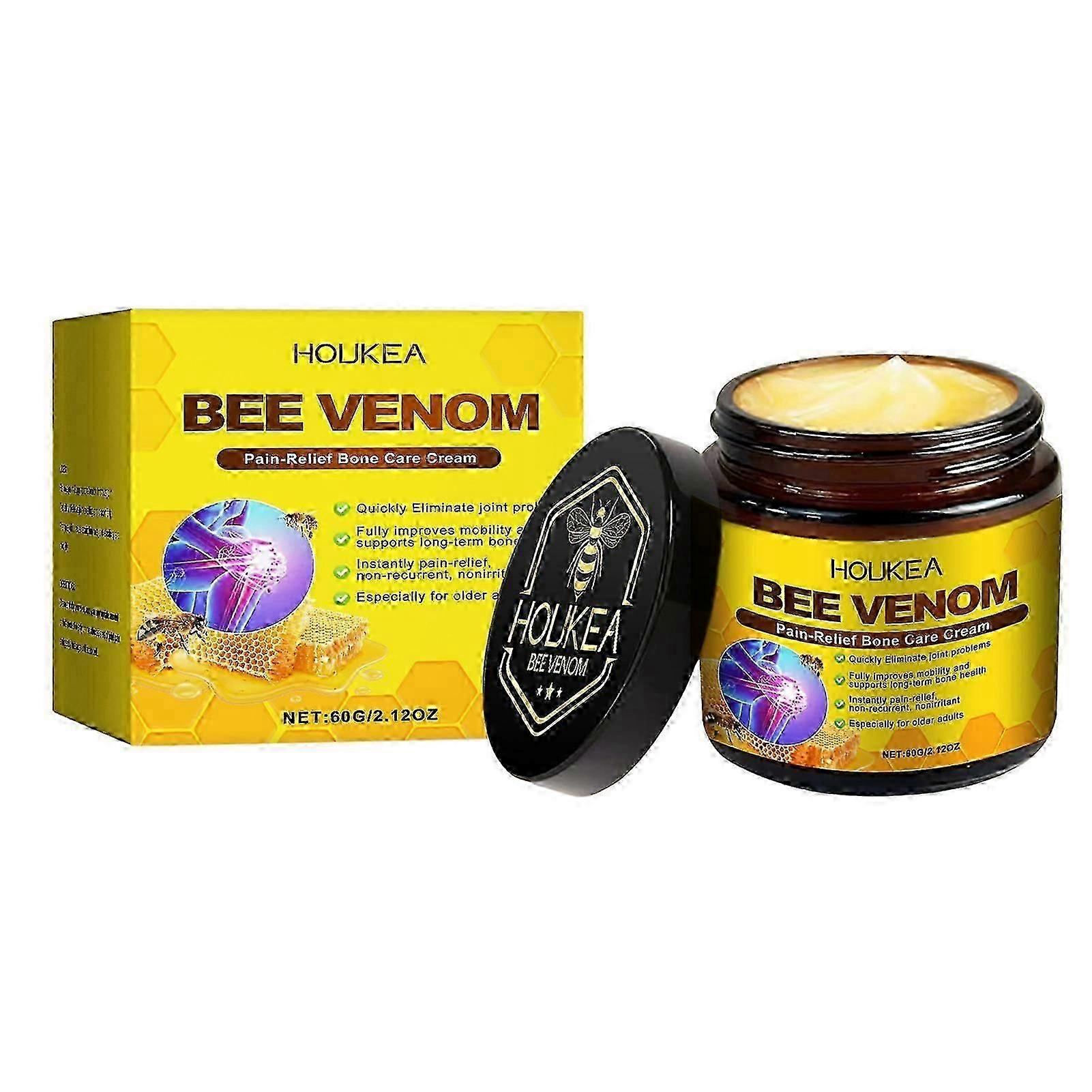 كريم شفاء العظام من Bee Venom ، جل تدليك لتخفيف الآلام لعلاج سم النحل للظهر والرقبة واليدين والركبتين والعمود الفقري القطني
