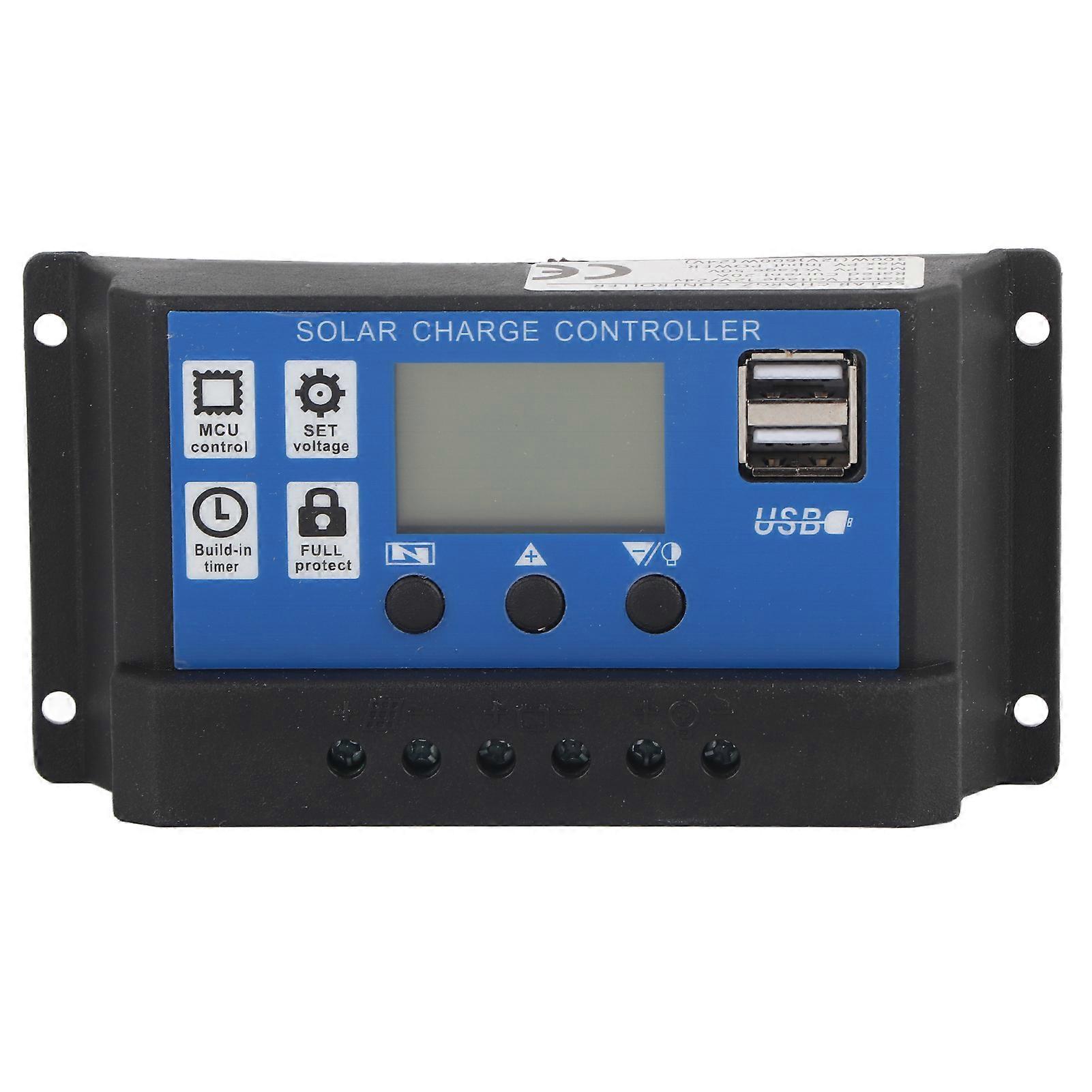 20A 12V 24V Charge Controller Intelligent Solar Panel Battery Regulator LCD Display Paremeter Adjustable