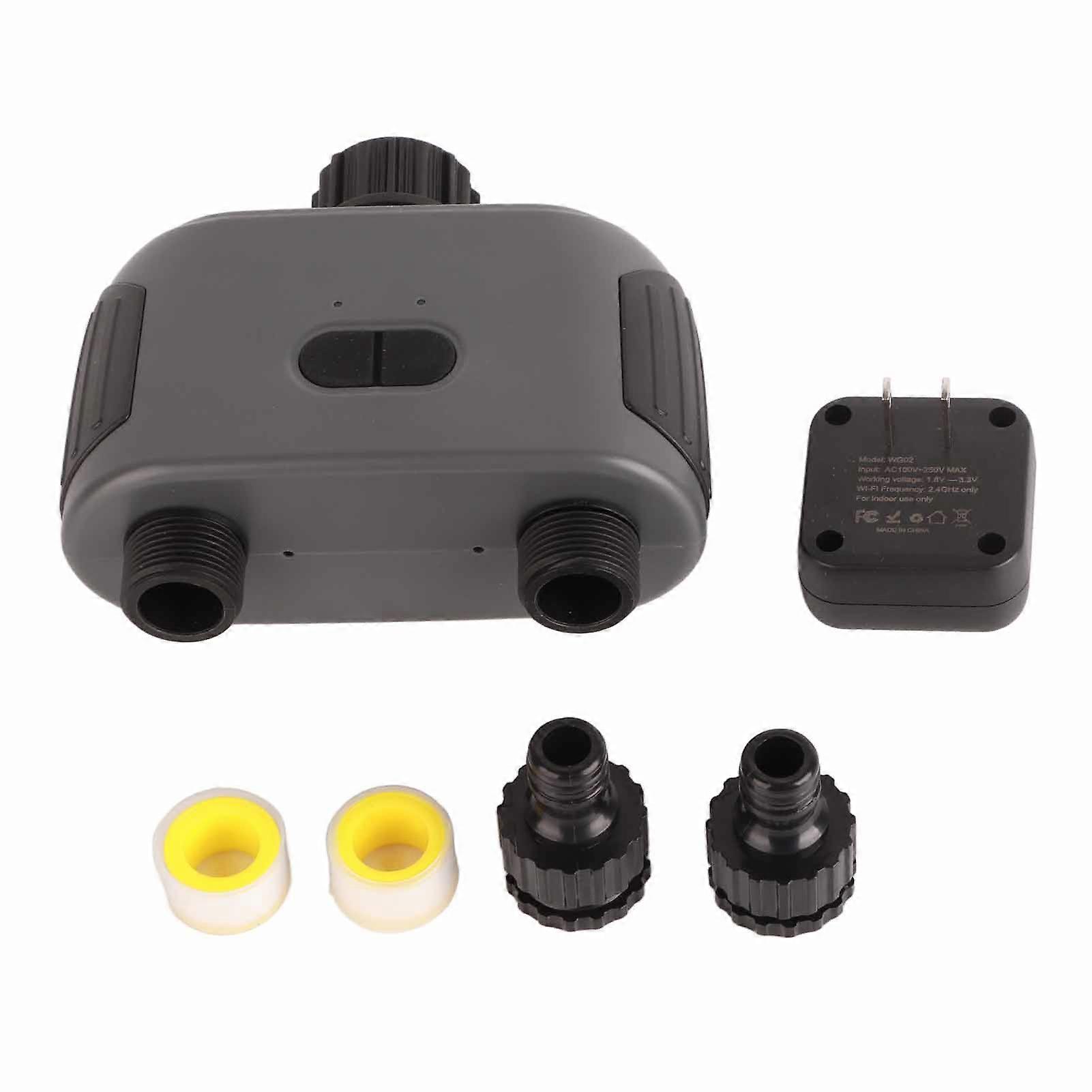 WiFi Sprinkler 2 Zone Automatic Watering G3/4 Thread Smart Water Irrigation Timer for Yard Garden