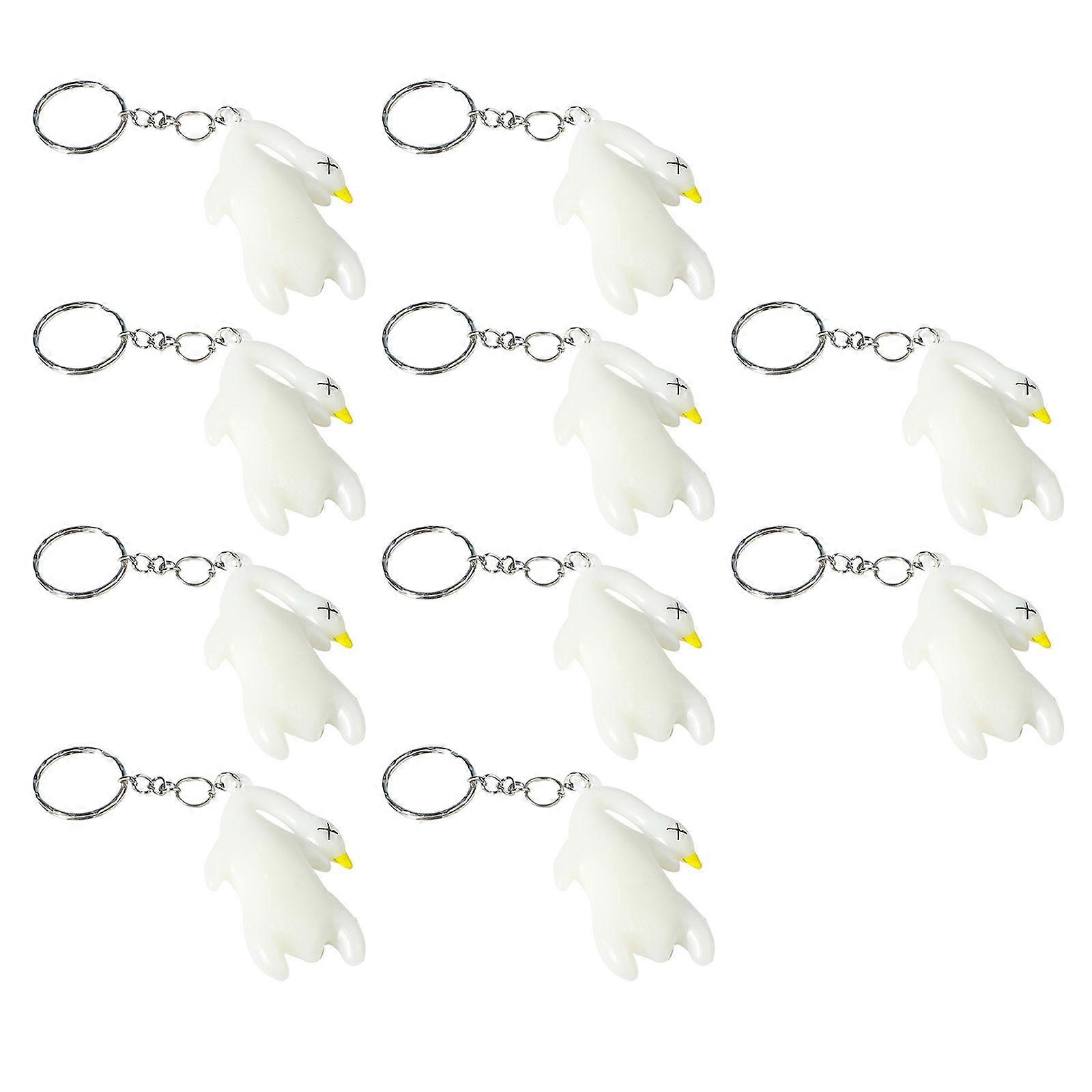10Pieces Roast Duck Figurine with Intricate Detail and Color Variation Duck Keyring Pendant Plastic Texture for Bag