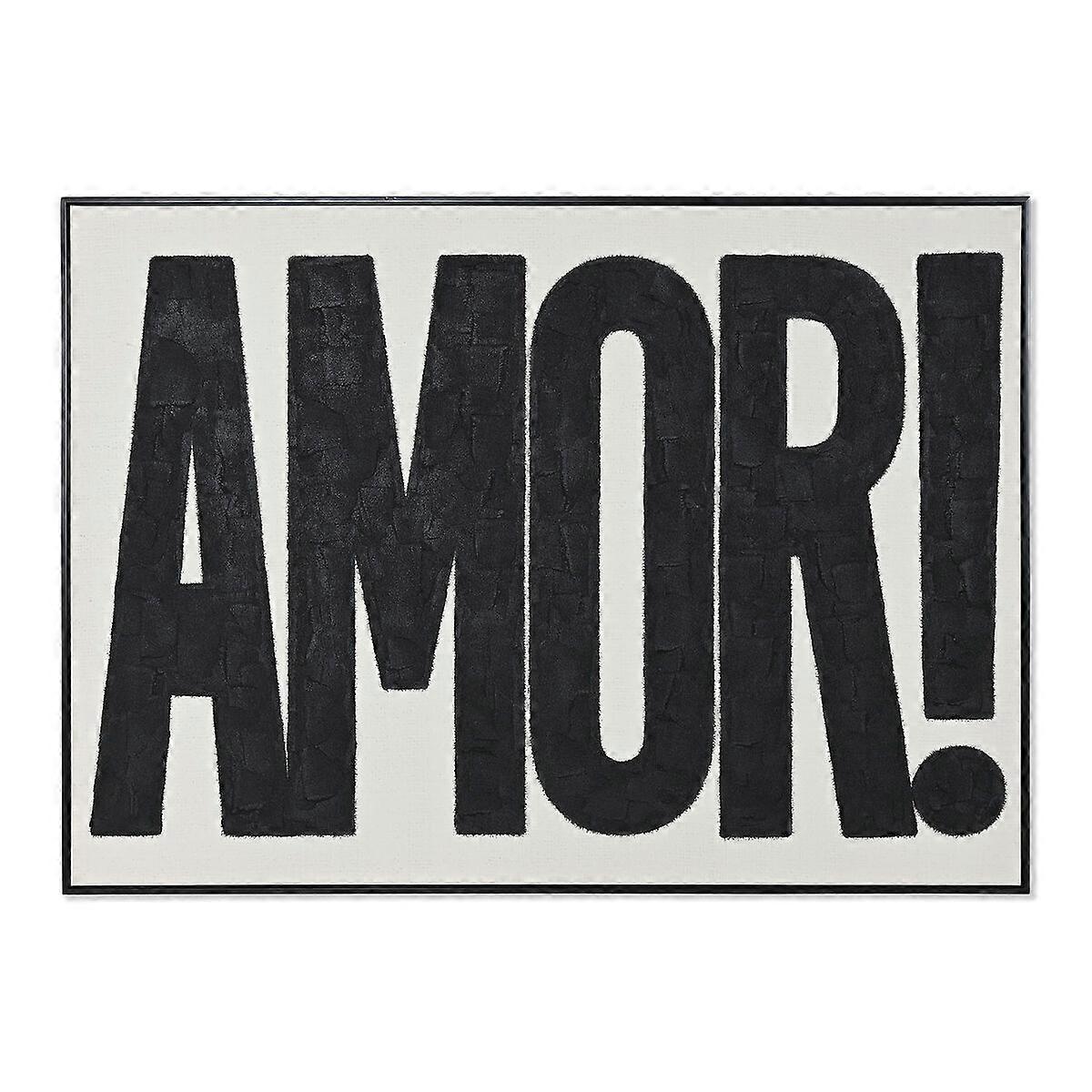 Painting Home ESPRIT Amor! White Black Modern 103 x 4,5 x 143 cm