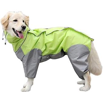 Green Dog Raincoat With Detachable Hoodie Drawstring Coat, 10 Sizes(20)