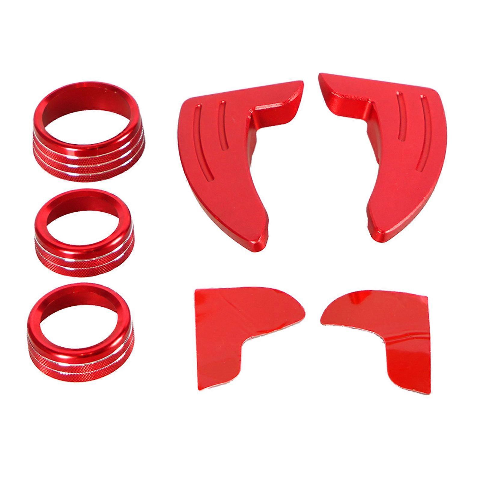 Steering Wheel Shift-Paddle Extension Trim Air-Conditioning Ring Volume Radio Button Switch Knob CoverSet for-Challenger