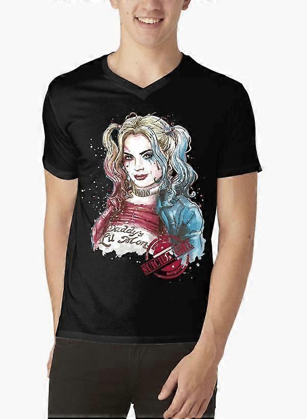 Suicide Squad Harley Quin 半袖 V 领 T 恤