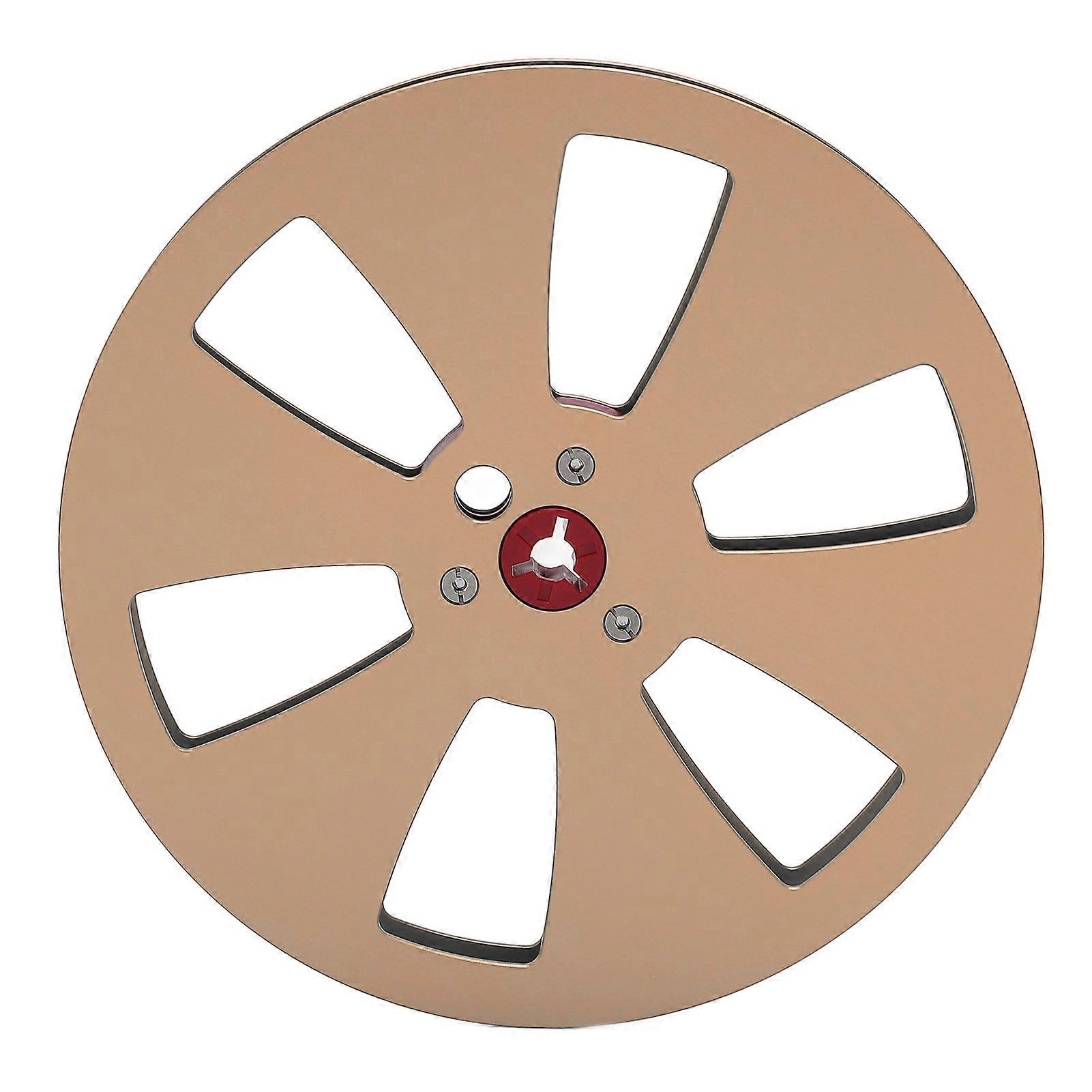 1/4 7 Inch Empty Tape Reel Aluminum Alloy Recording Takeup Reel with 6 Hole for Reel to Reel Tape for TEAC Gold