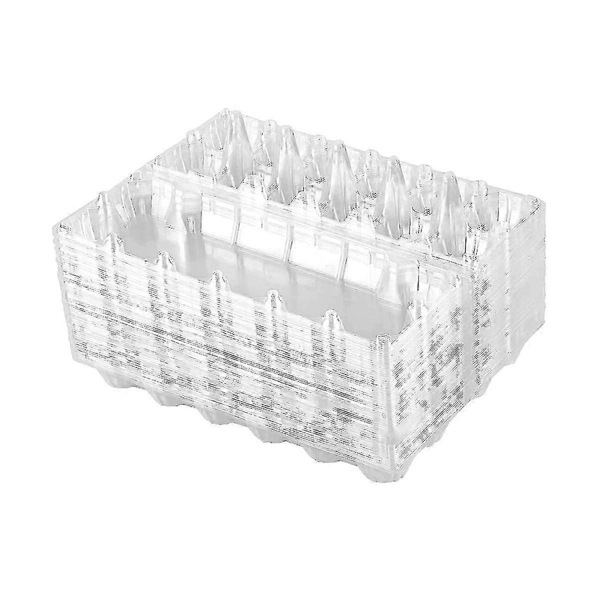 60 Pack Clear Empty Plastic Egg Cartons for Chicken Eggs, Bulk One Dozen