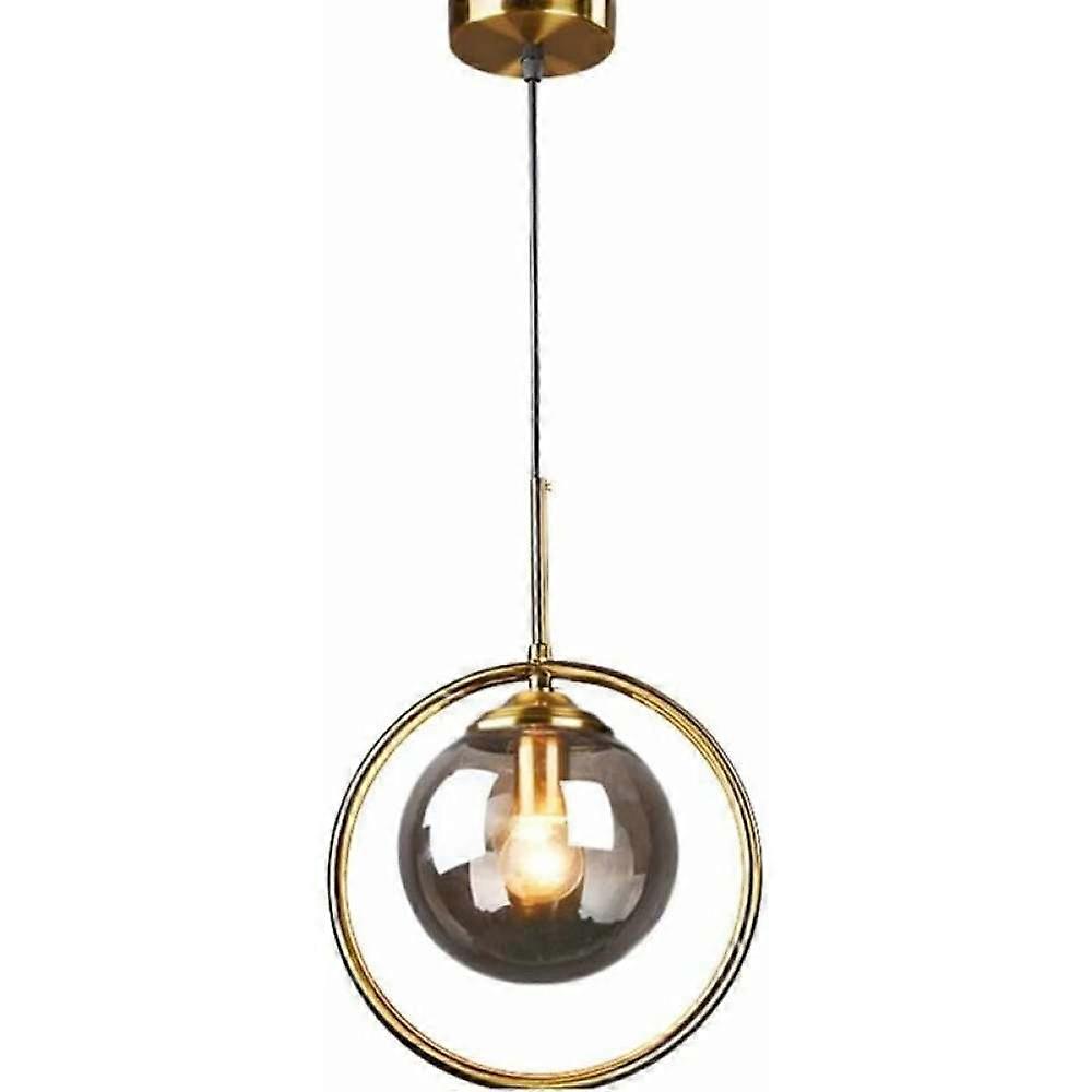 Modern Chic Smoke Gray Globe Ceiling Light