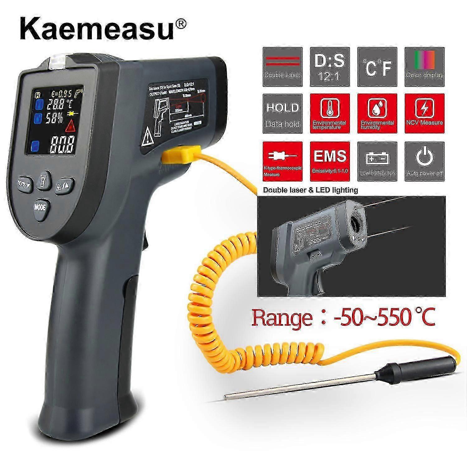 Mestek Digital Pyrometer termometrar Kontaktfri lasertermometer