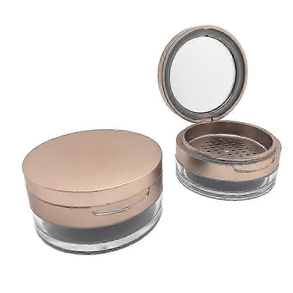 1 Pack 8G Plastic Empty Powder Container with Sieve (Rose Gold)