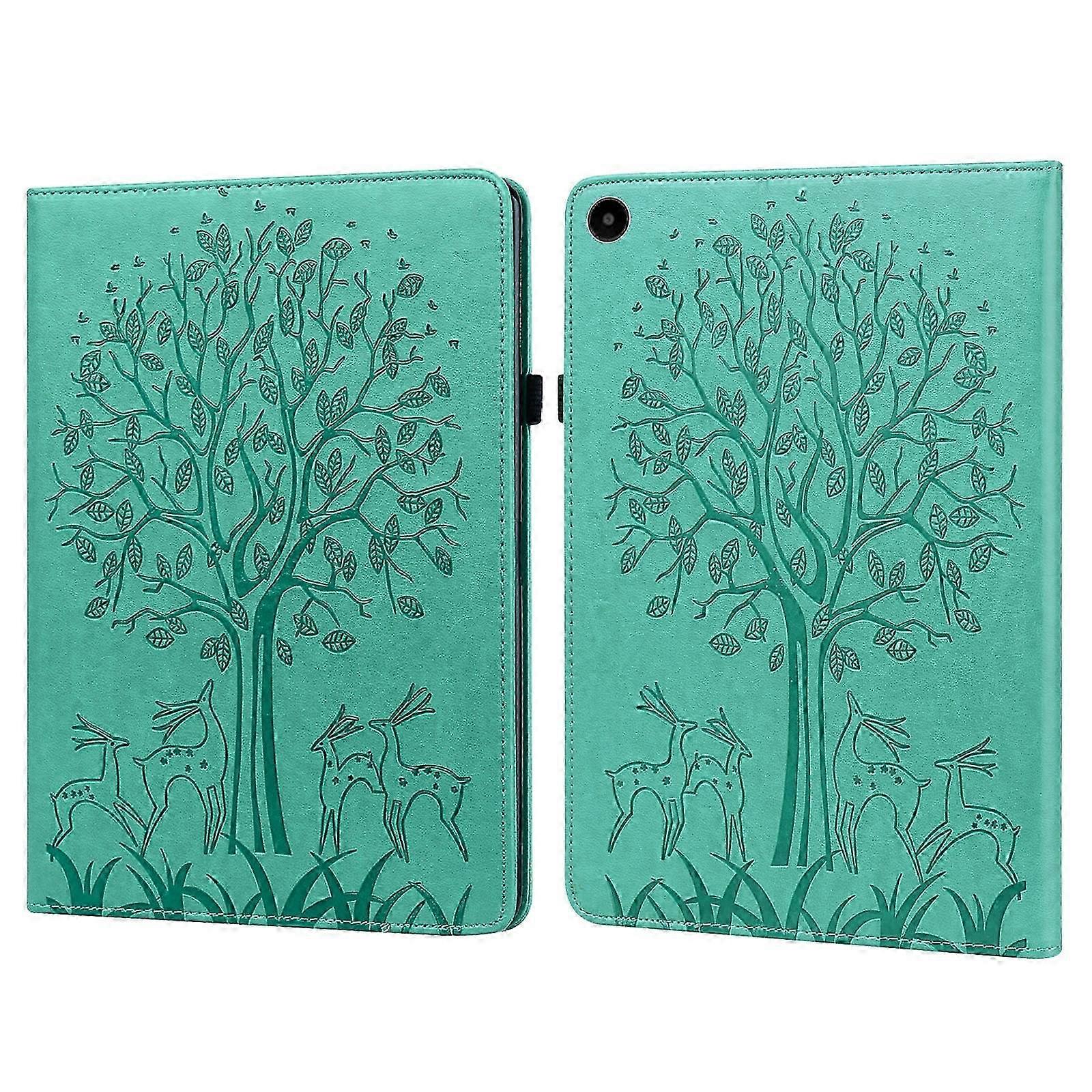 For Huawei MatePad SE 10.4 2022 Tree & Deer Pattern Embossed Leather Tablet Case 2025
