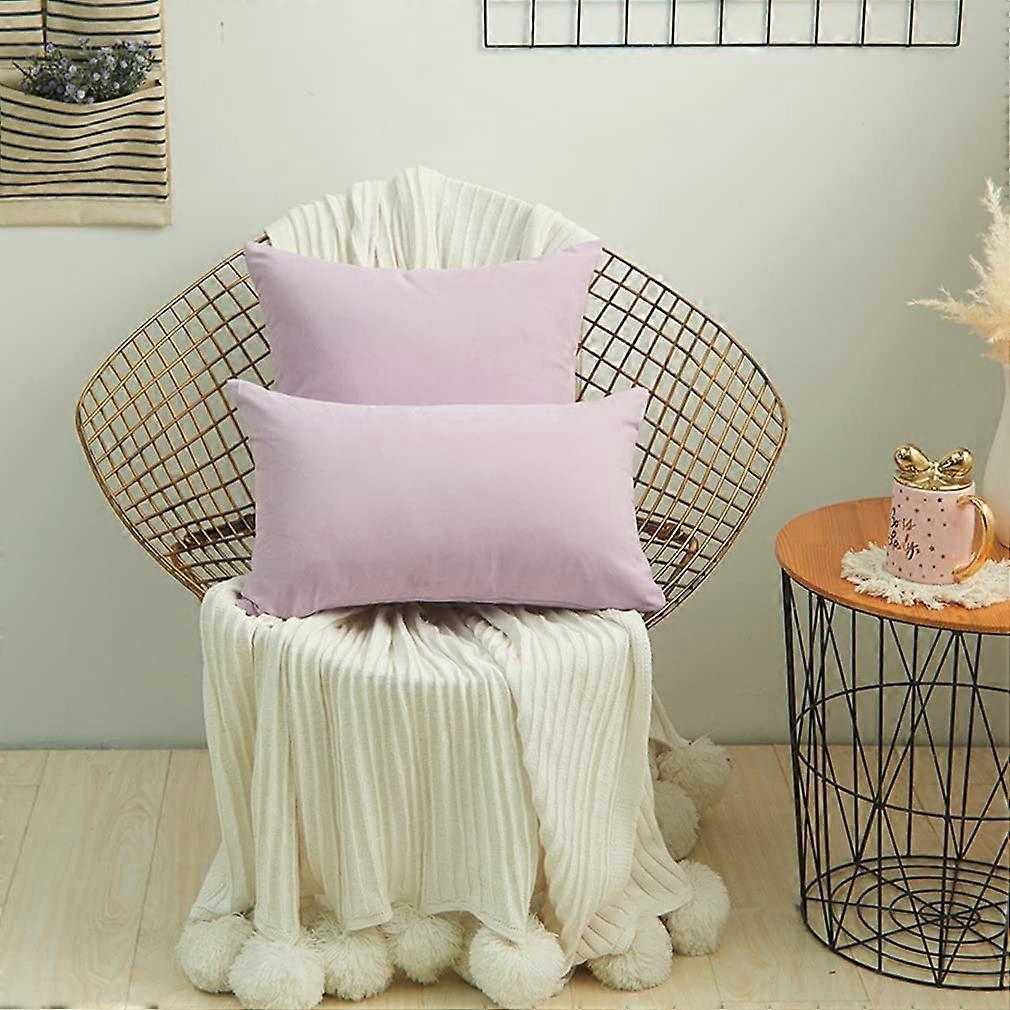 Simple Lishu Cushion Sleeves Nordic Cushion Dual Use Without Cushion Core Sofa Cushion Set Home Decoration 2 Pieces Pink Purple 30 x 50 cm