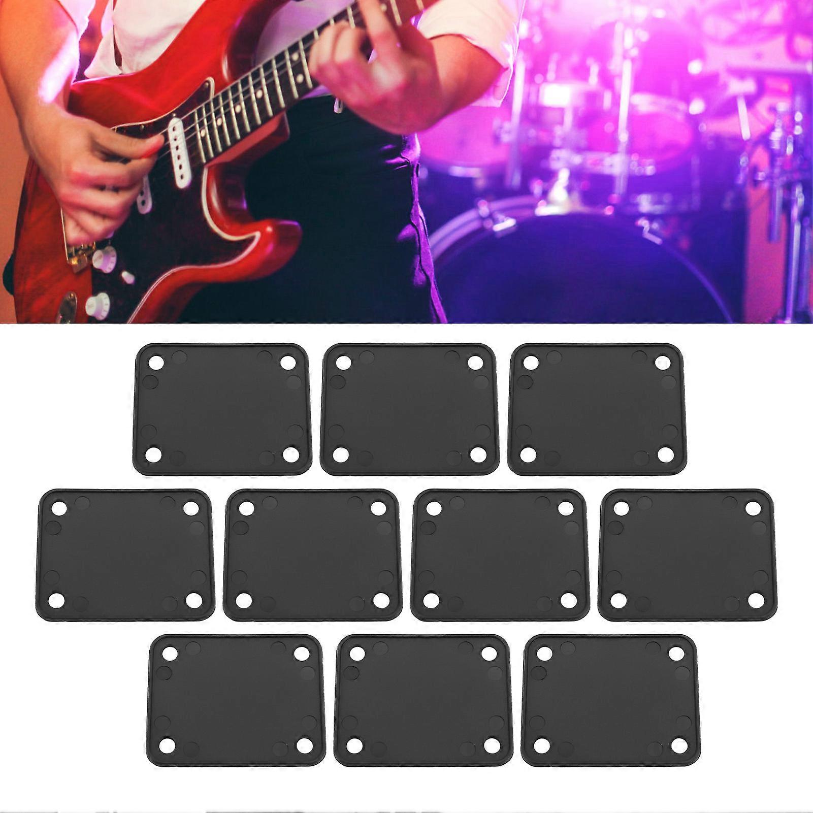 10PCS Elgitarr Halsplatta Svart Färg Plast Gitarr Hals Gemensam Anslutning Stärka Plattan 
