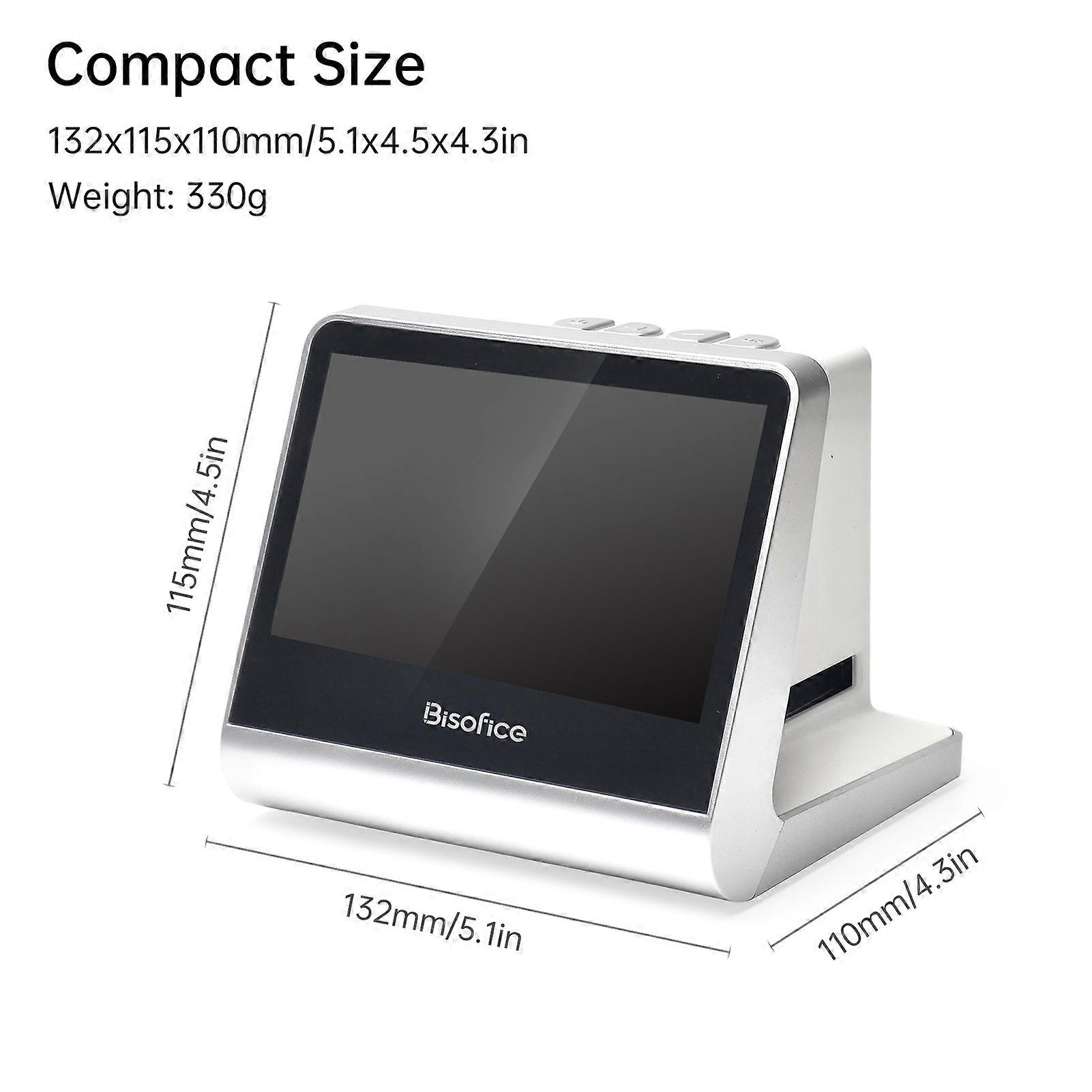 Bisofice Film and Slide Scanner for 135 Film(36*24mm)/126KPK /110 Film/Super8/ Monochrome/Slide to Digital JPEG Photos Built-in 16GB Memory 5'' LCD S