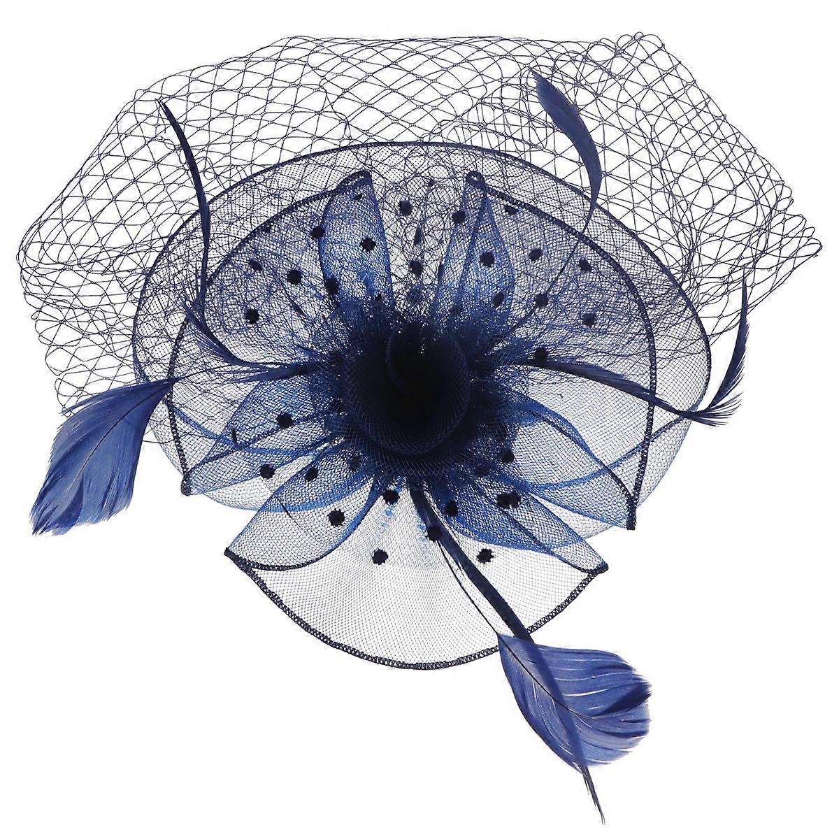 Hats For Weddings Net Gauze Headdress For Photography Occasion Elastic Net Navy 24*22*5cm 1Pack