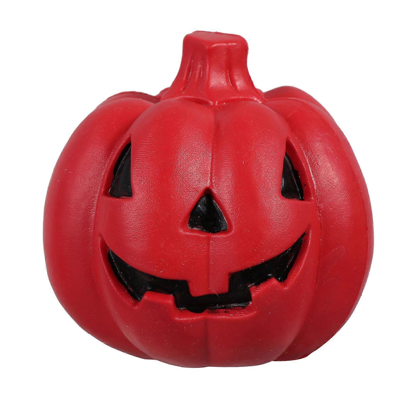 Durable Chew Toys Small Dog Chew Toys Red Rubber Bite Squeaky Interactive Pumpkin Shape 1Set