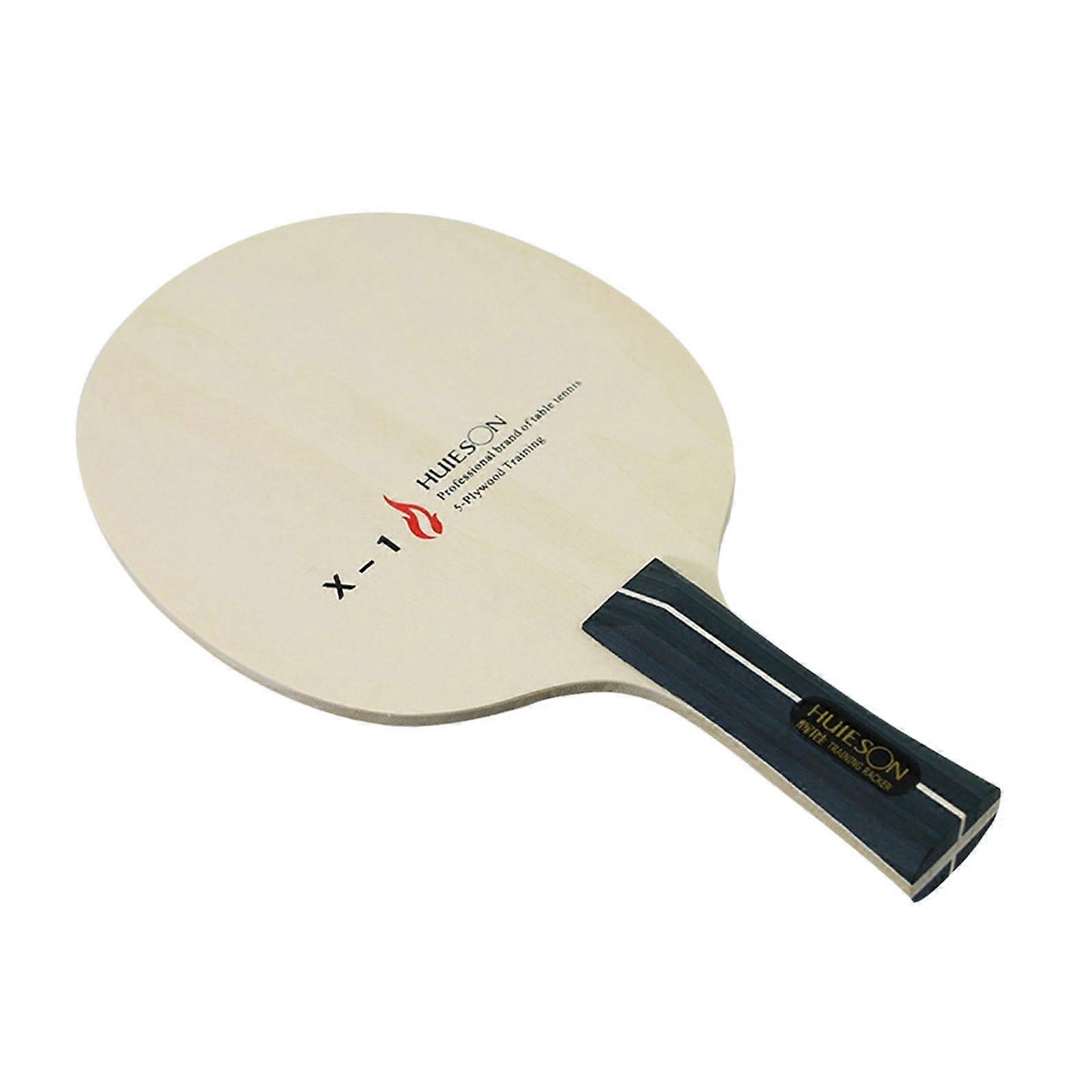 Table Tennis Bat 5 Layers Lightweight Wood Paddle 10.2 cm Grip Durable Ping Pong Racket for Indoor Outdoor Competition