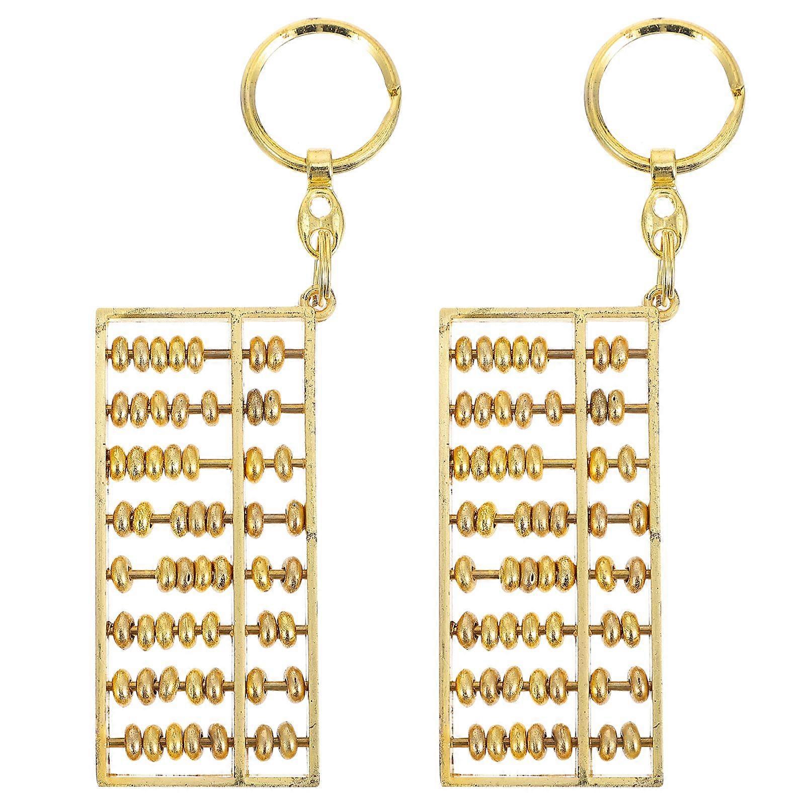 2pcs Creative Abacus Key Chains Abacus Key Pendants Copper Alloy Key Rings