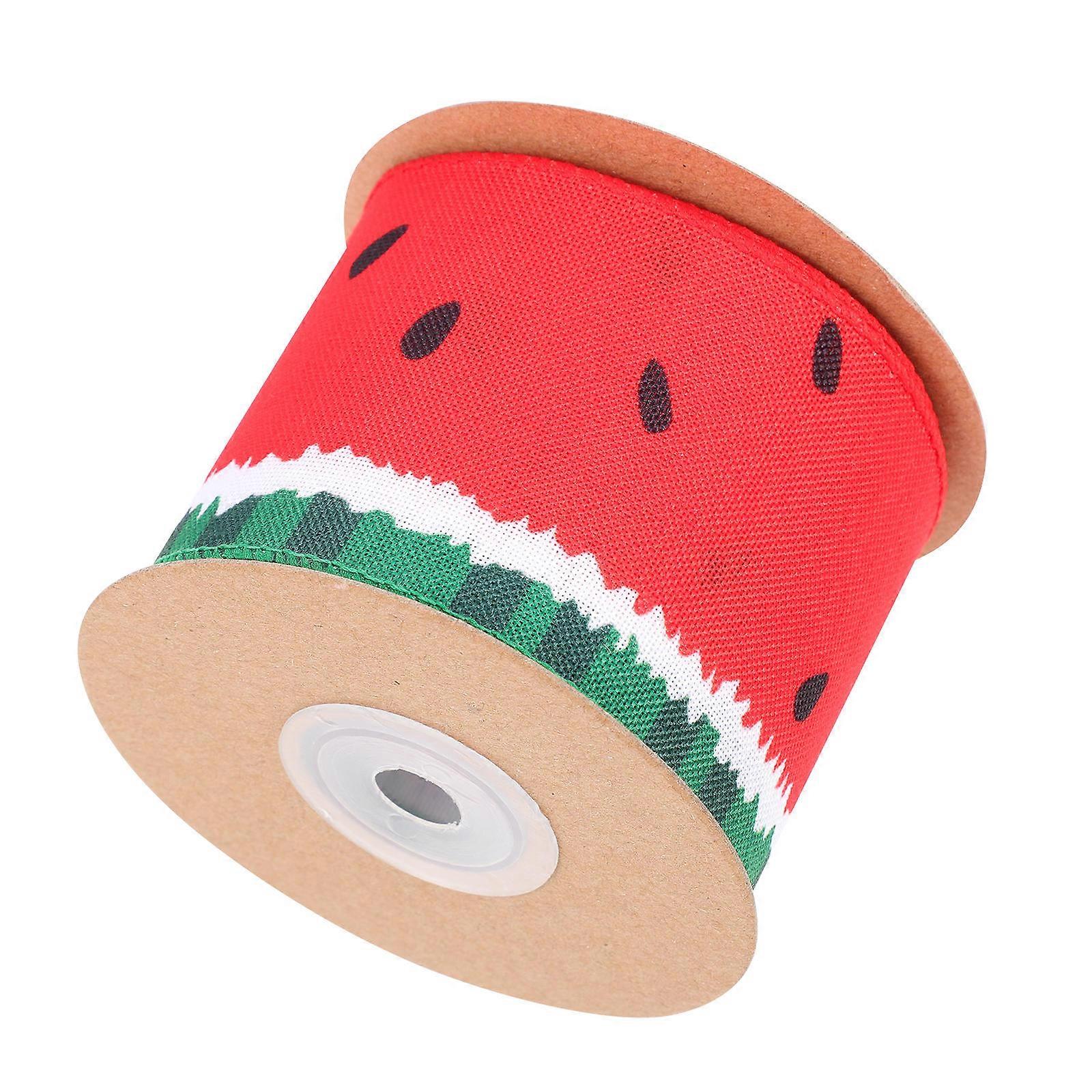 1 Roll Delicate Watermelon Pattern DIY Ribbon Yards Elegant Decorative Ribbon for Summer Parties Box Decor Crafting Wrapping