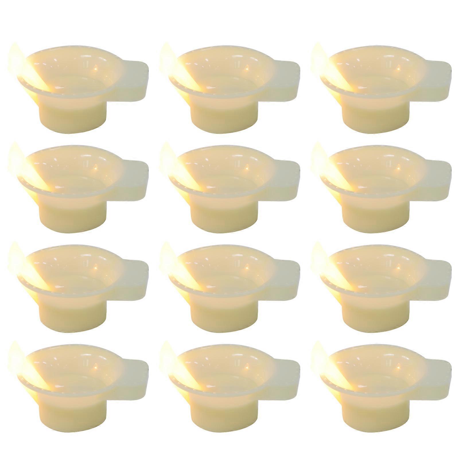 Led Floating Candles Waterproof Light Up Plastic 7.5x6cm 12Pcs