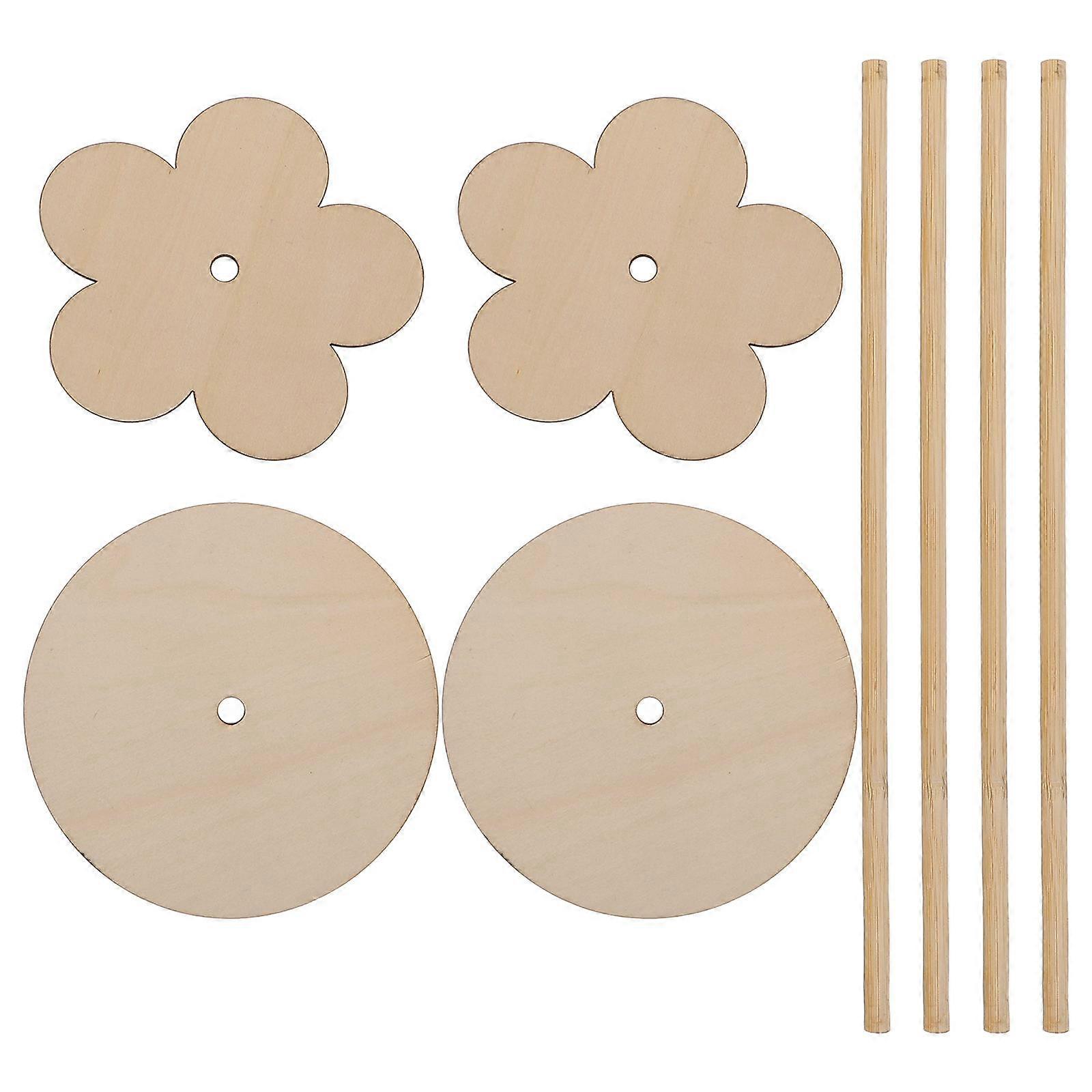 Wooden Donut Display Stand 4Sets Beige Stable Display Creative Donut Stand