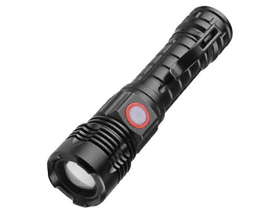 Rechargeable XHP50 LED Flashlight, 6000 High Lumens Tactical XHP50 LED Flashlights with Modes, Handheld Lamp, IPX5 Waterproof(Black)