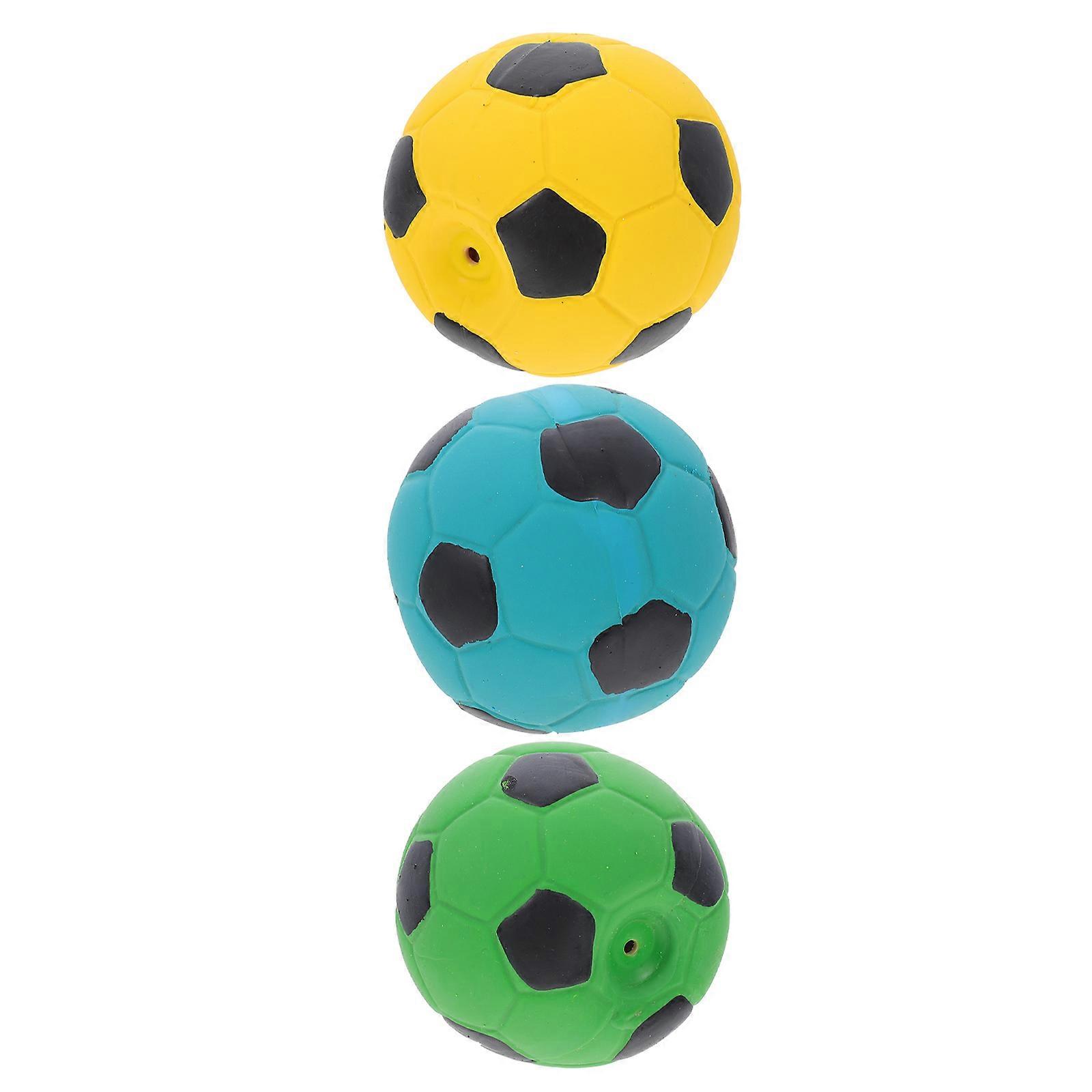 3pcs Soccer Ball Dog Chew Toys Durable Resistant Interactive Balls for Dogs